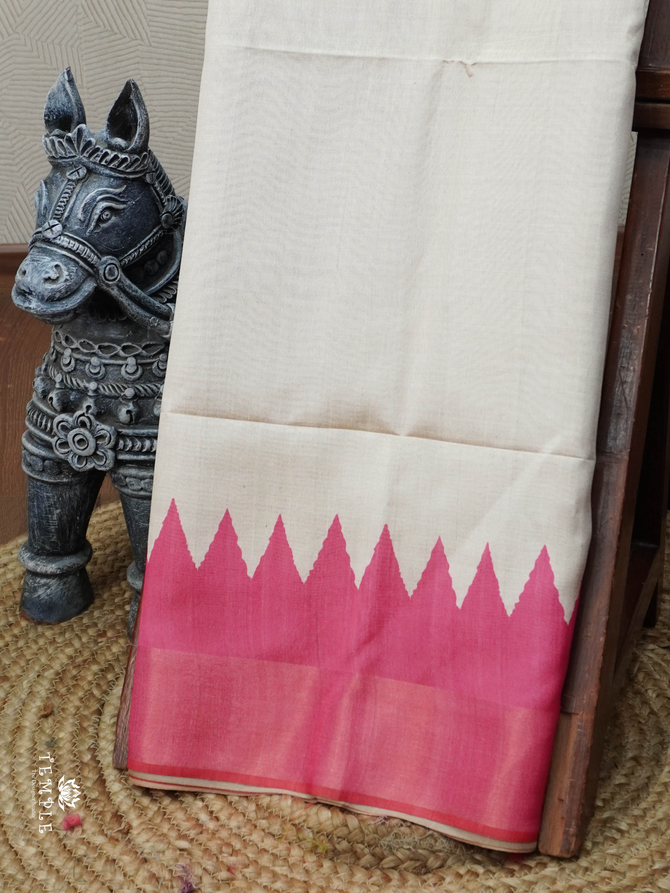Tussar Saree With Temple Border | TTDS3030