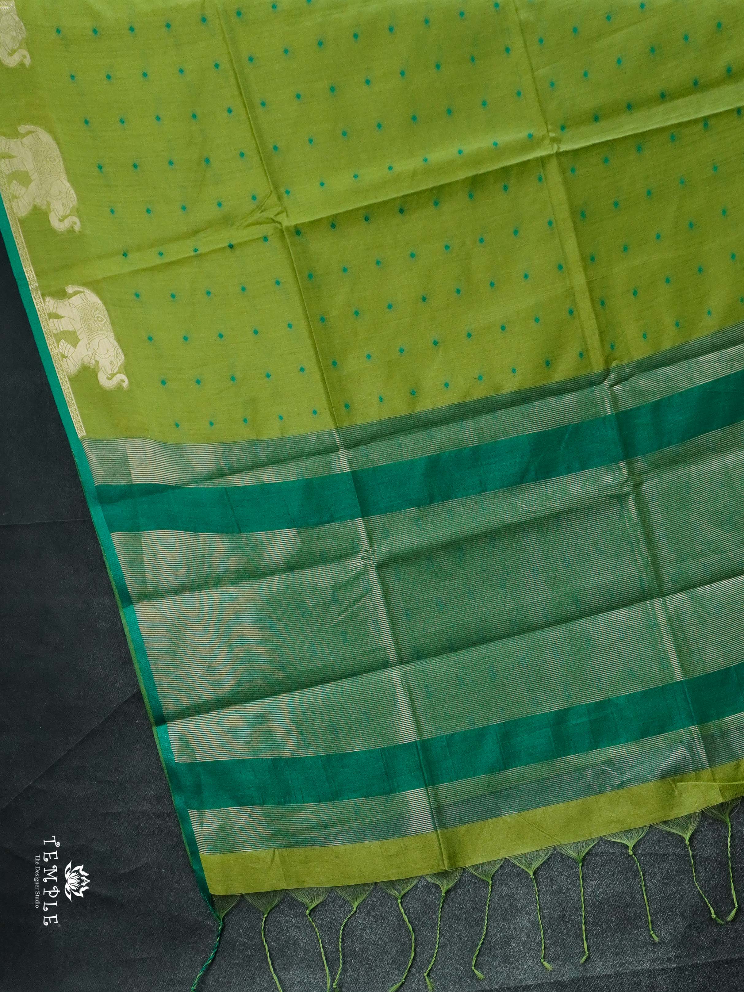 Raw Silk Saree With Elephant Motifs | TTDS2086