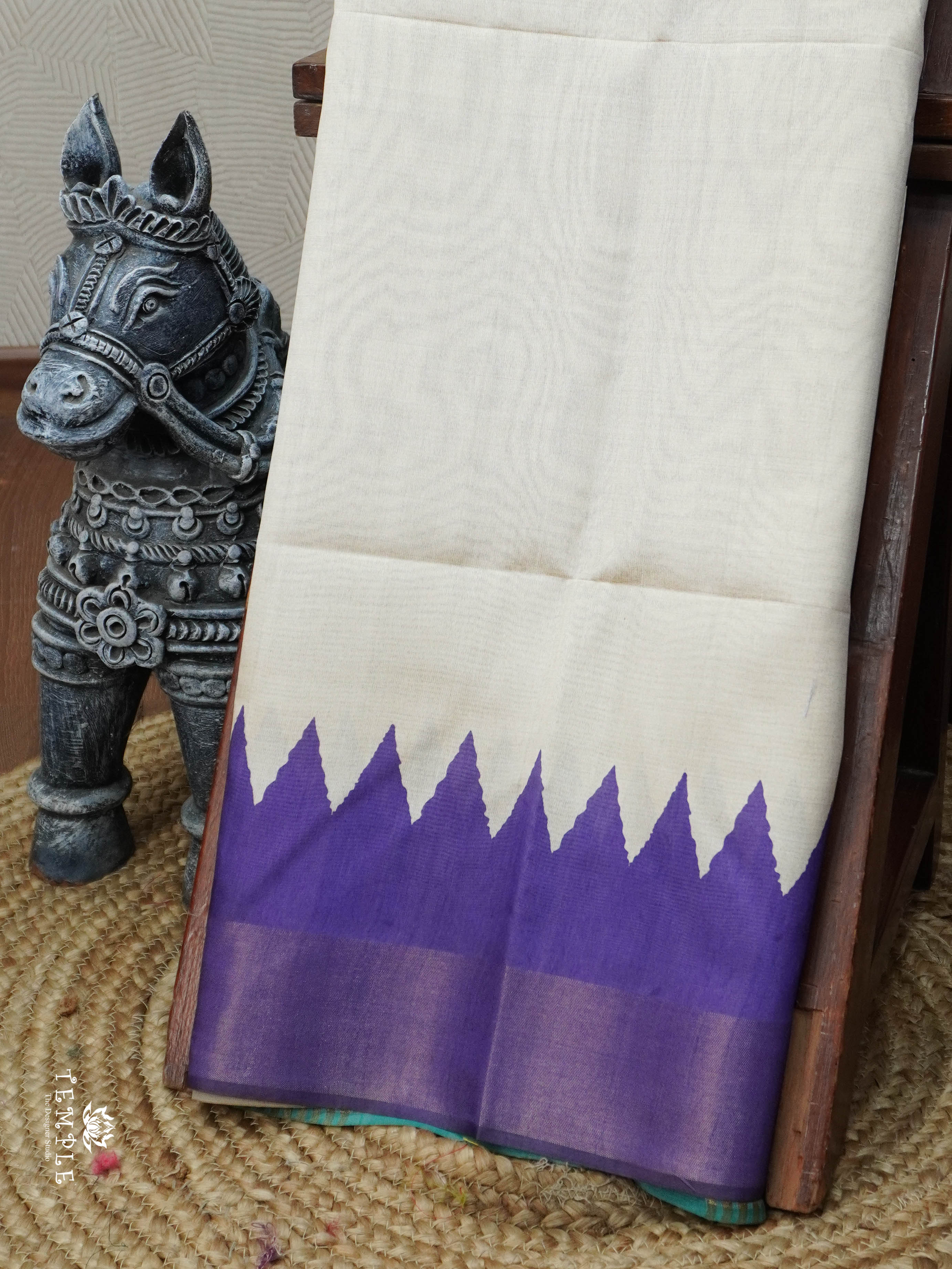 Tussar Saree With Temple Border | TTDS3030