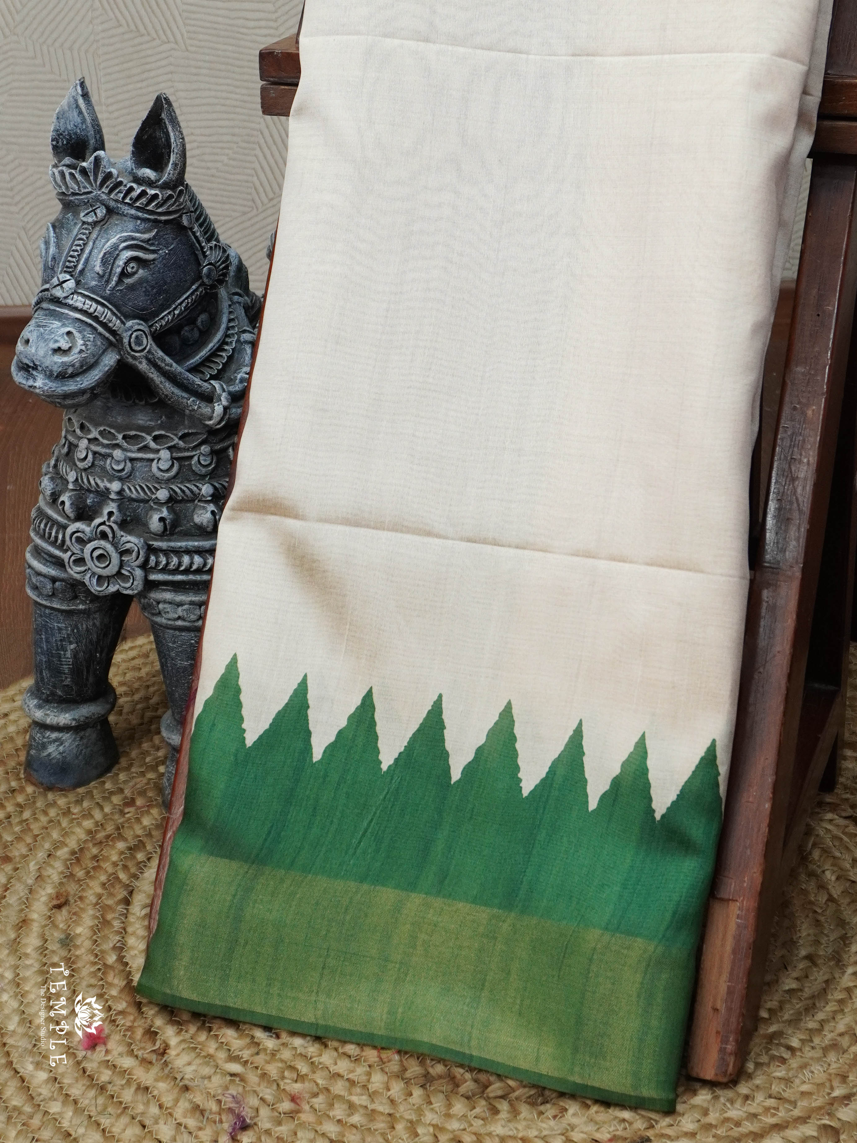 Tussar Saree With Temple Border | TTDS3030