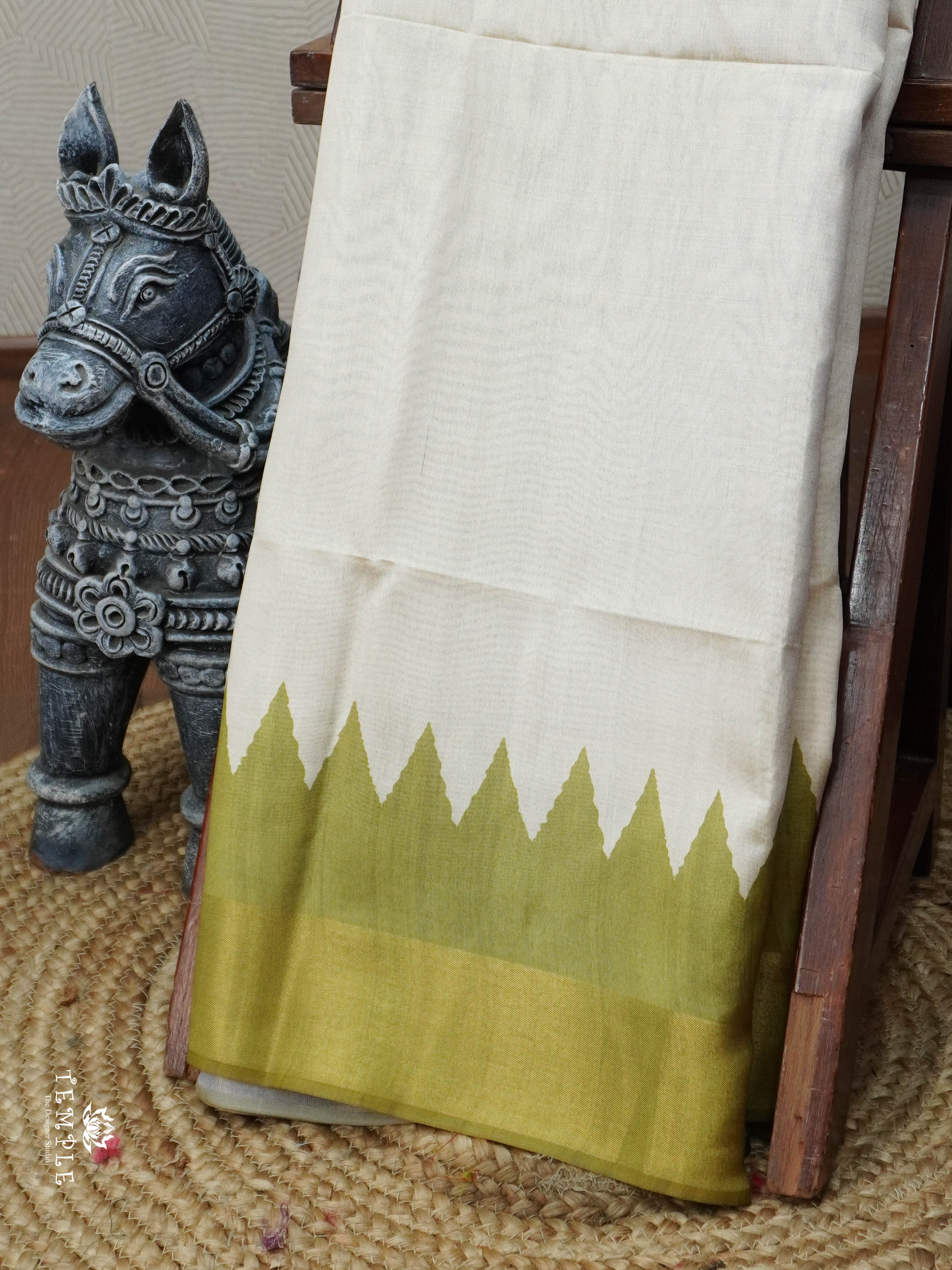 Tussar Saree With Temple Border | TTDS3030
