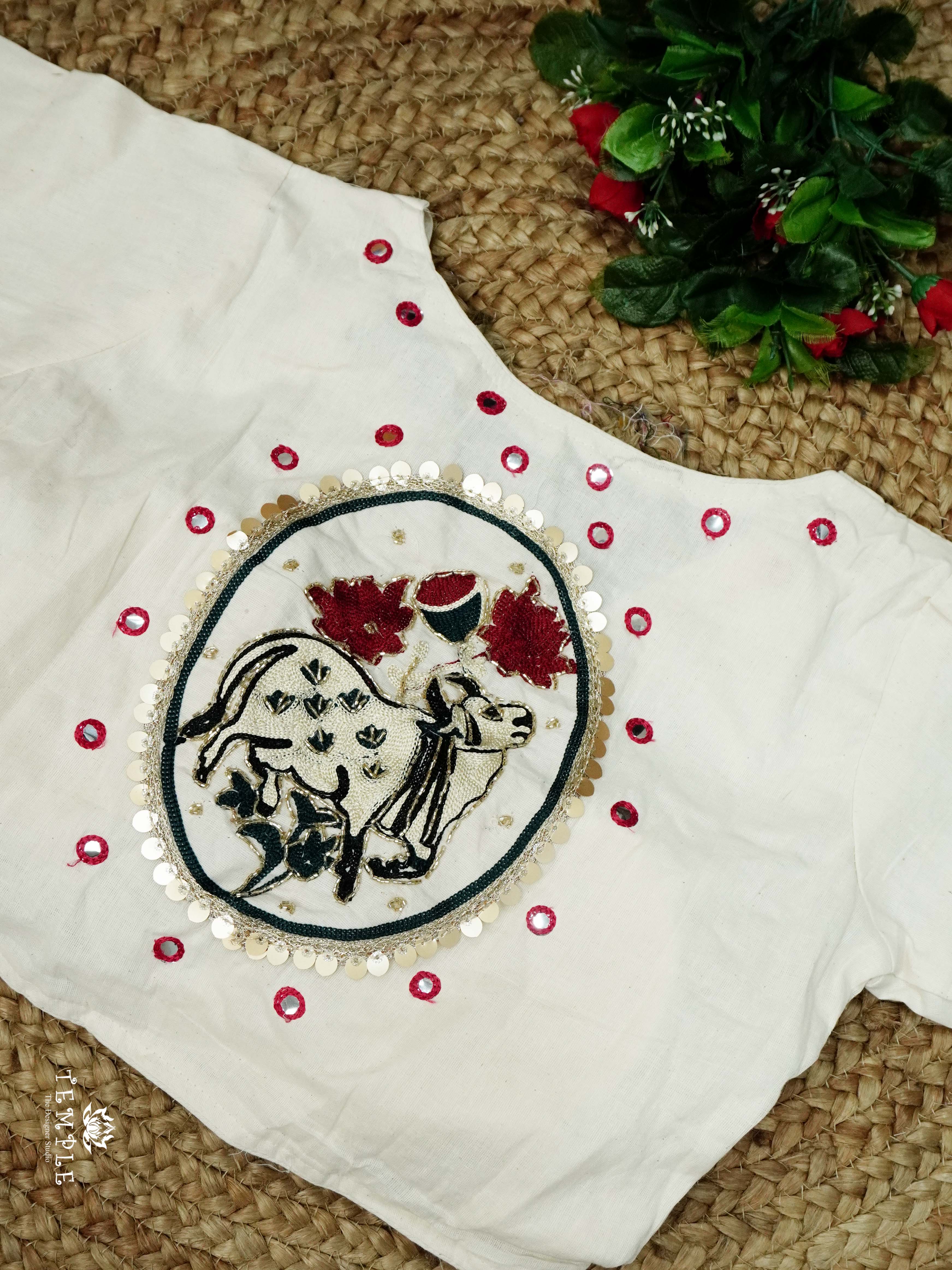 Readymade Blouse With Angrakha Pattern  | TTDS2554