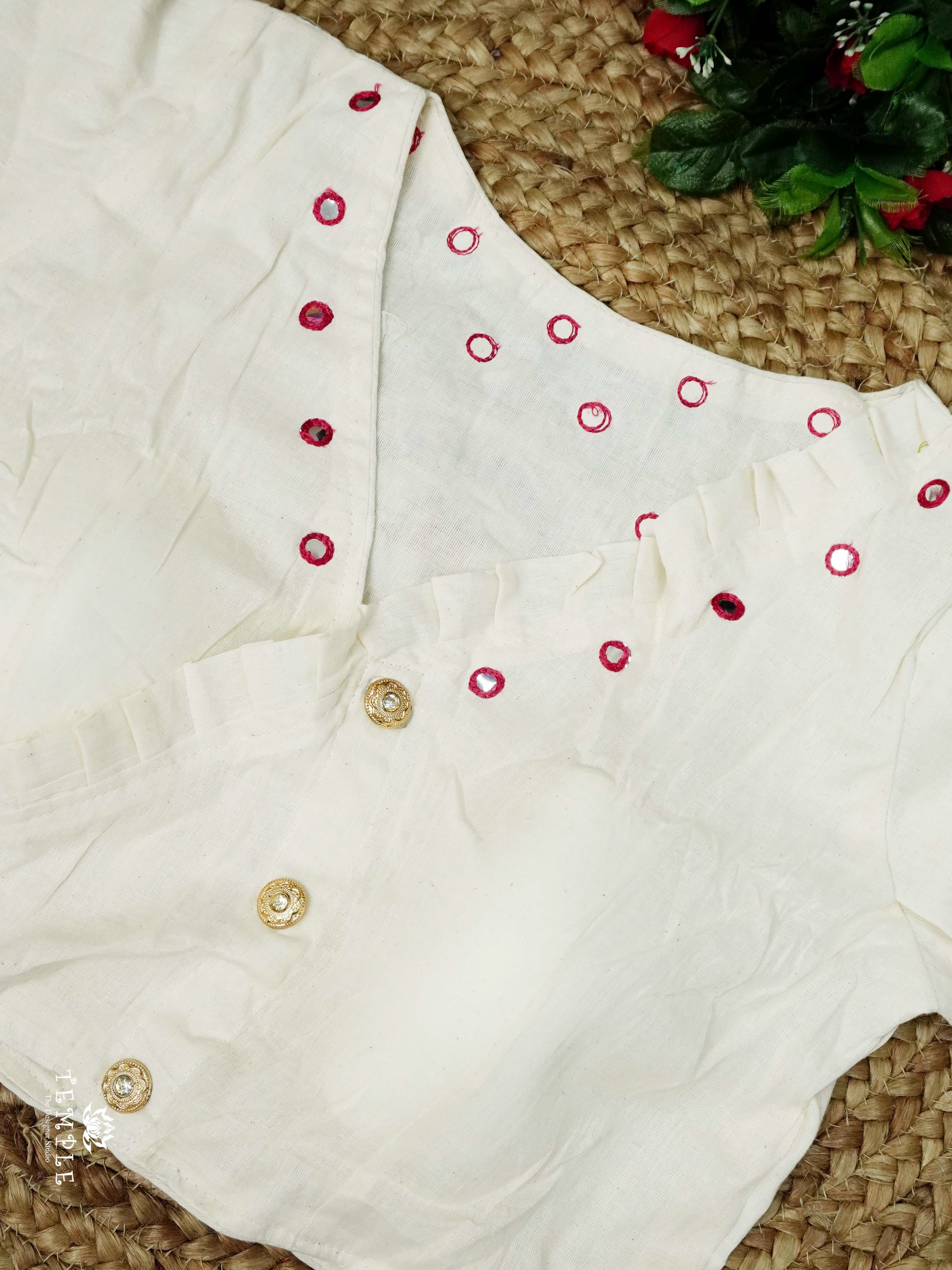 Readymade Blouse With Angrakha Pattern  | TTDS2554