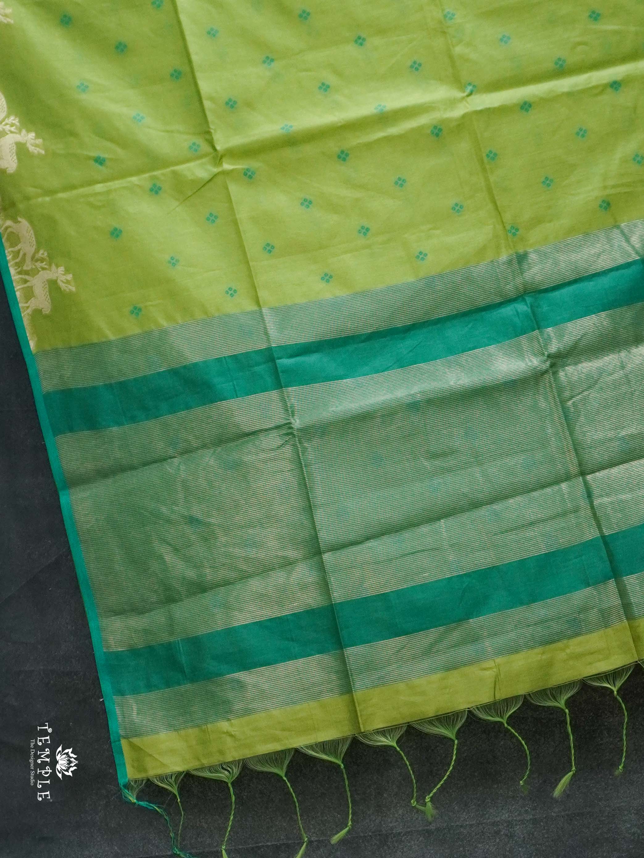Raw Silk Saree With Deer Motifs | TTDS2093