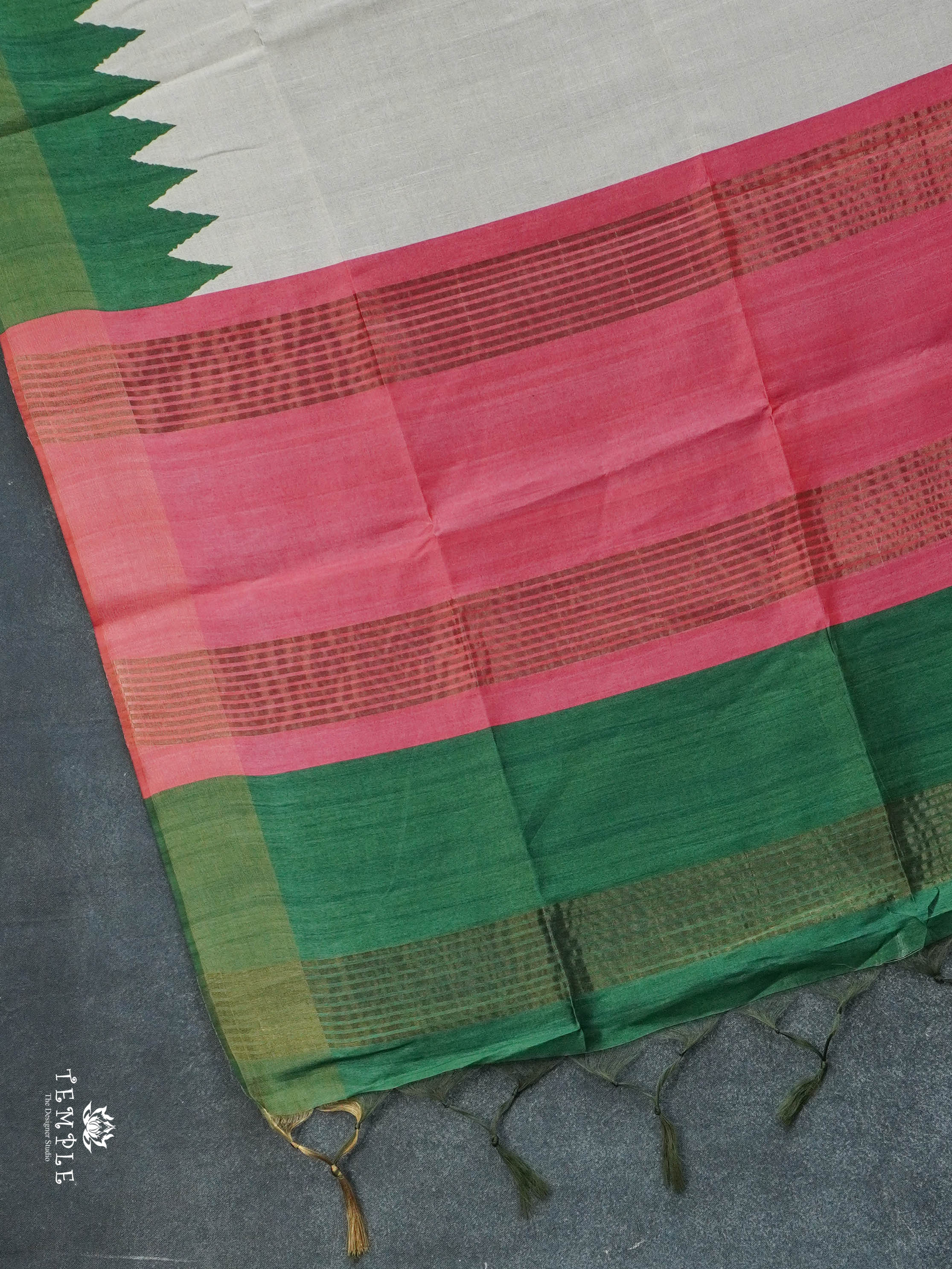 Tussar Saree With Temple Border | TTDS3030