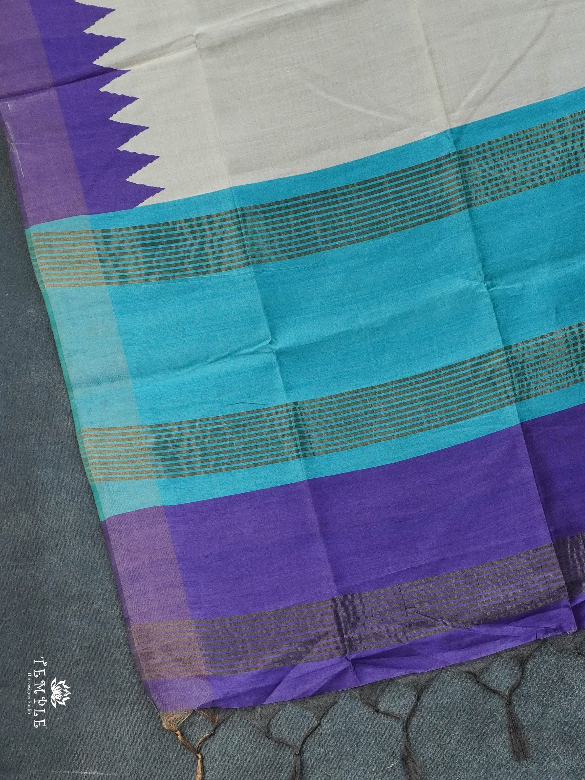 Tussar Saree With Temple Border | TTDS3030