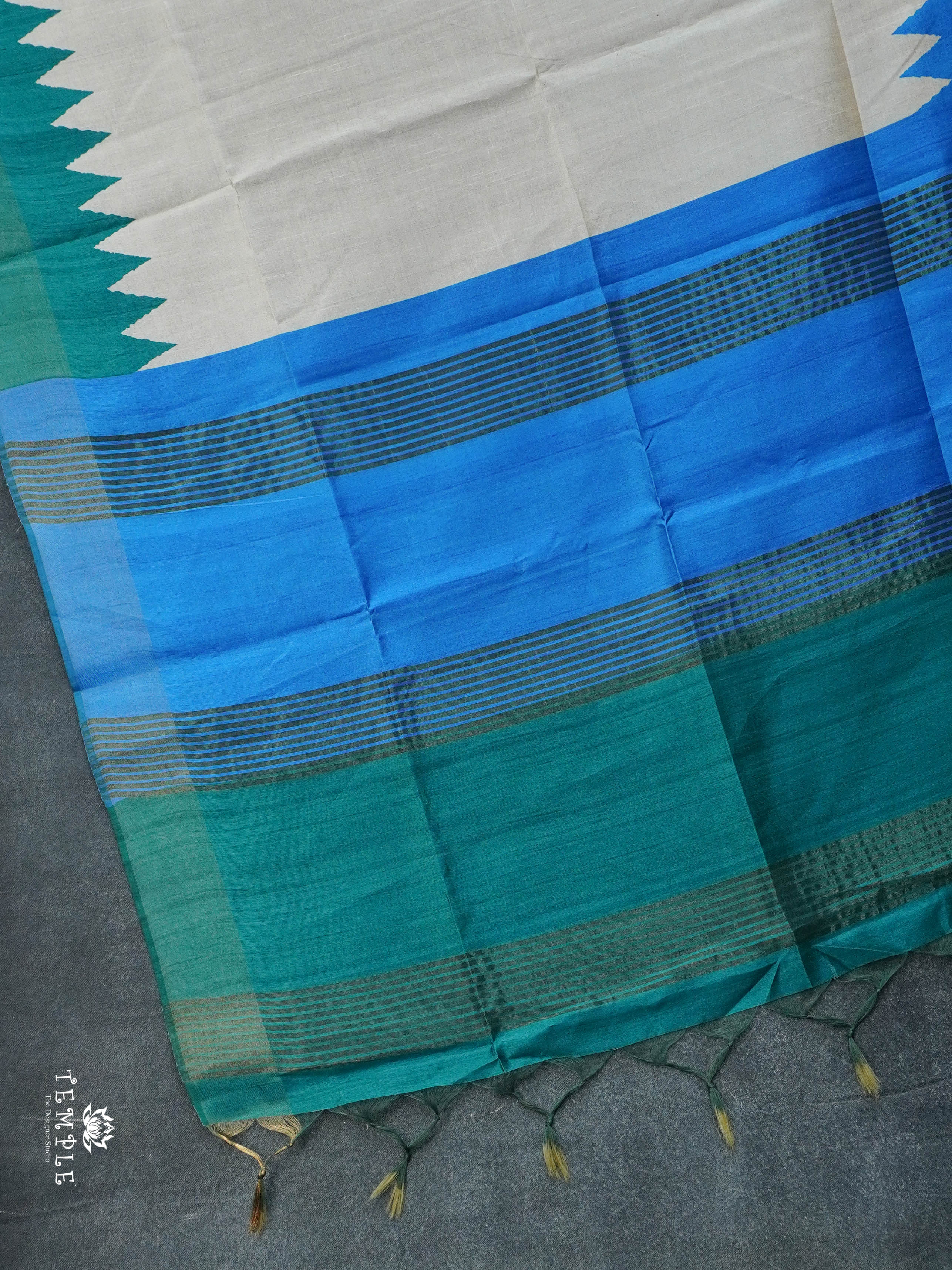 Tussar Saree With Temple Border | TTDS3030