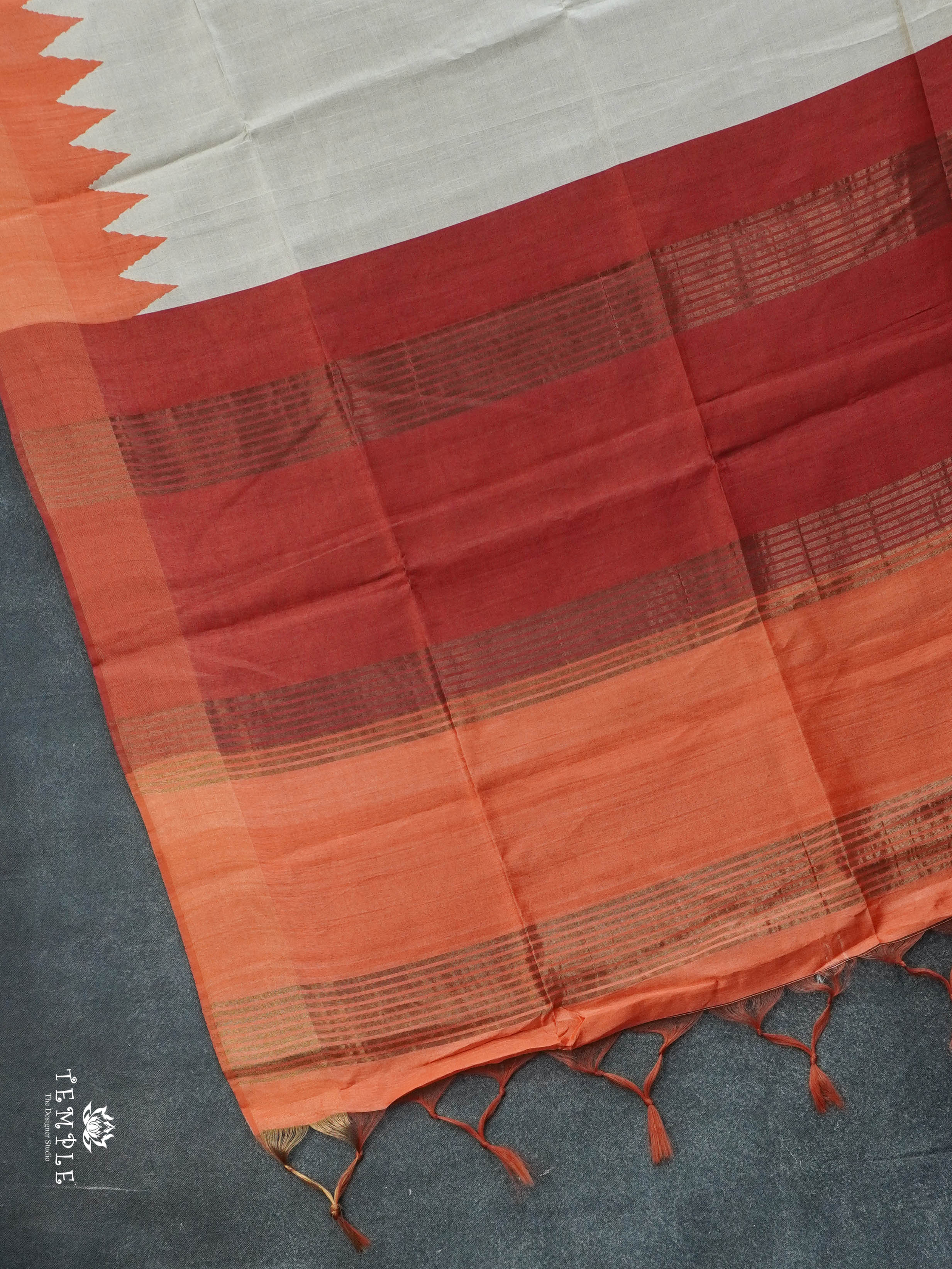 Tussar Saree With Temple Border | TTDS3030