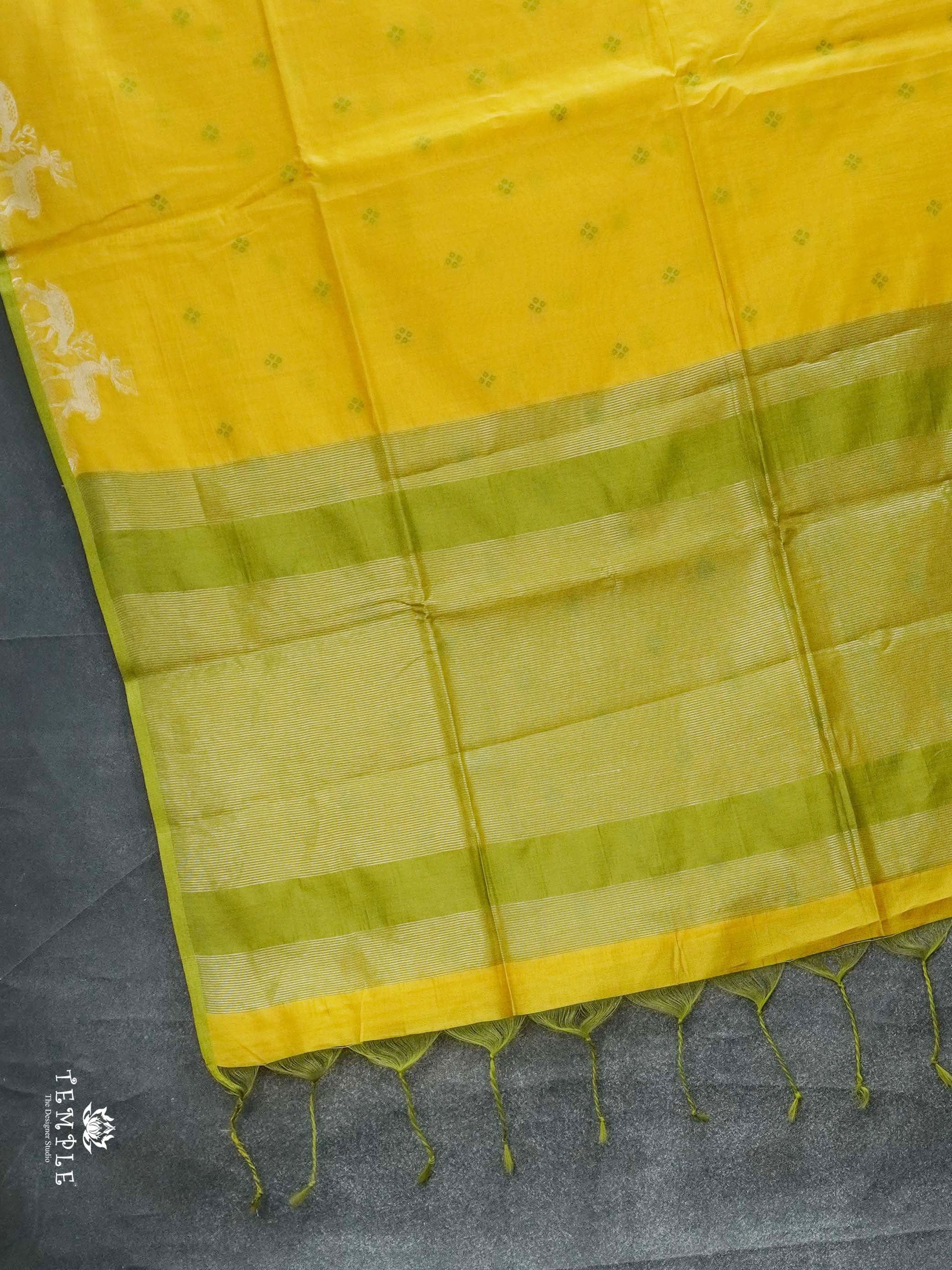 Raw Silk Saree With Deer Motifs | TTDS2093