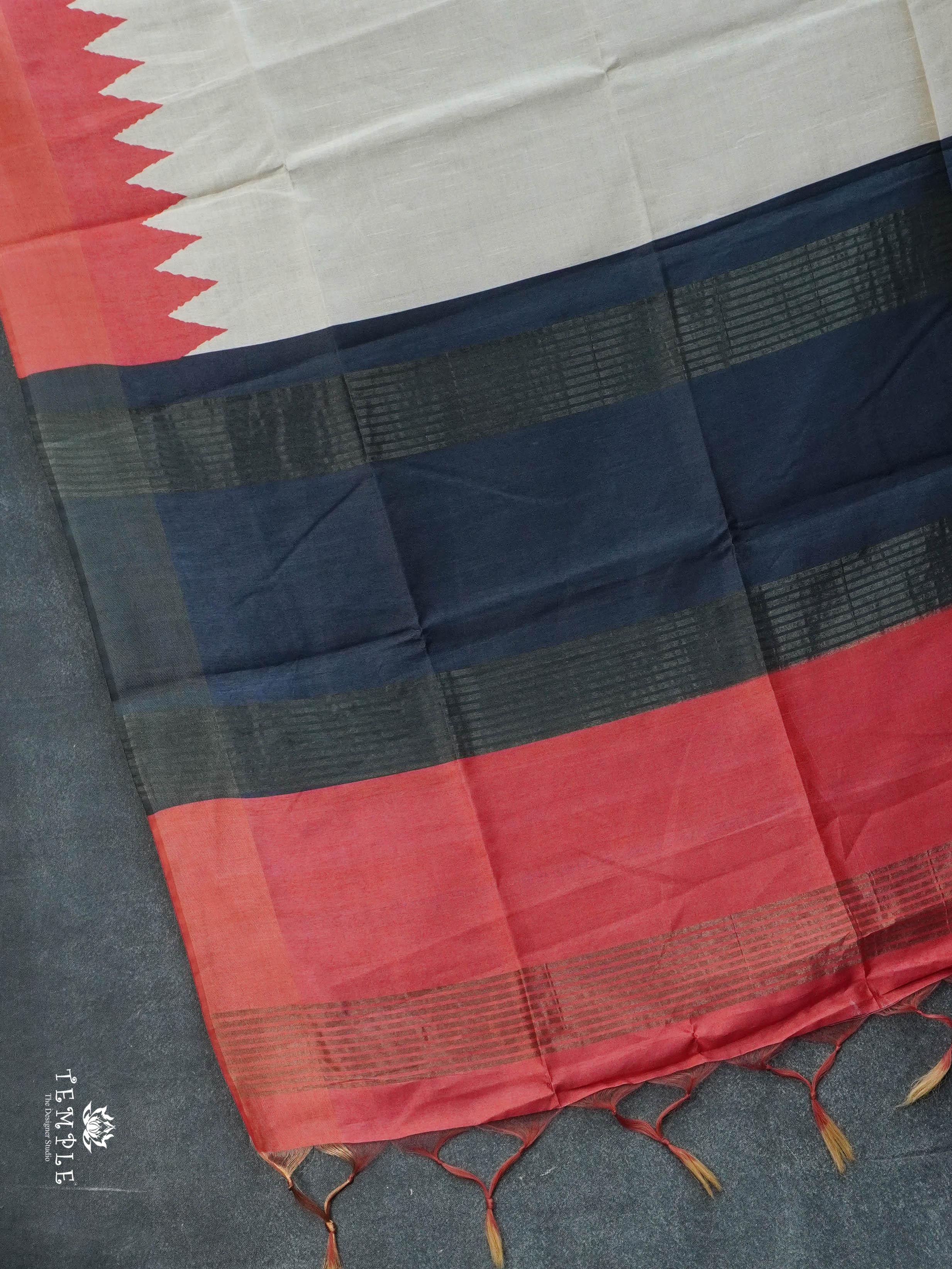 Tussar Saree With Temple Border | TTDS3030