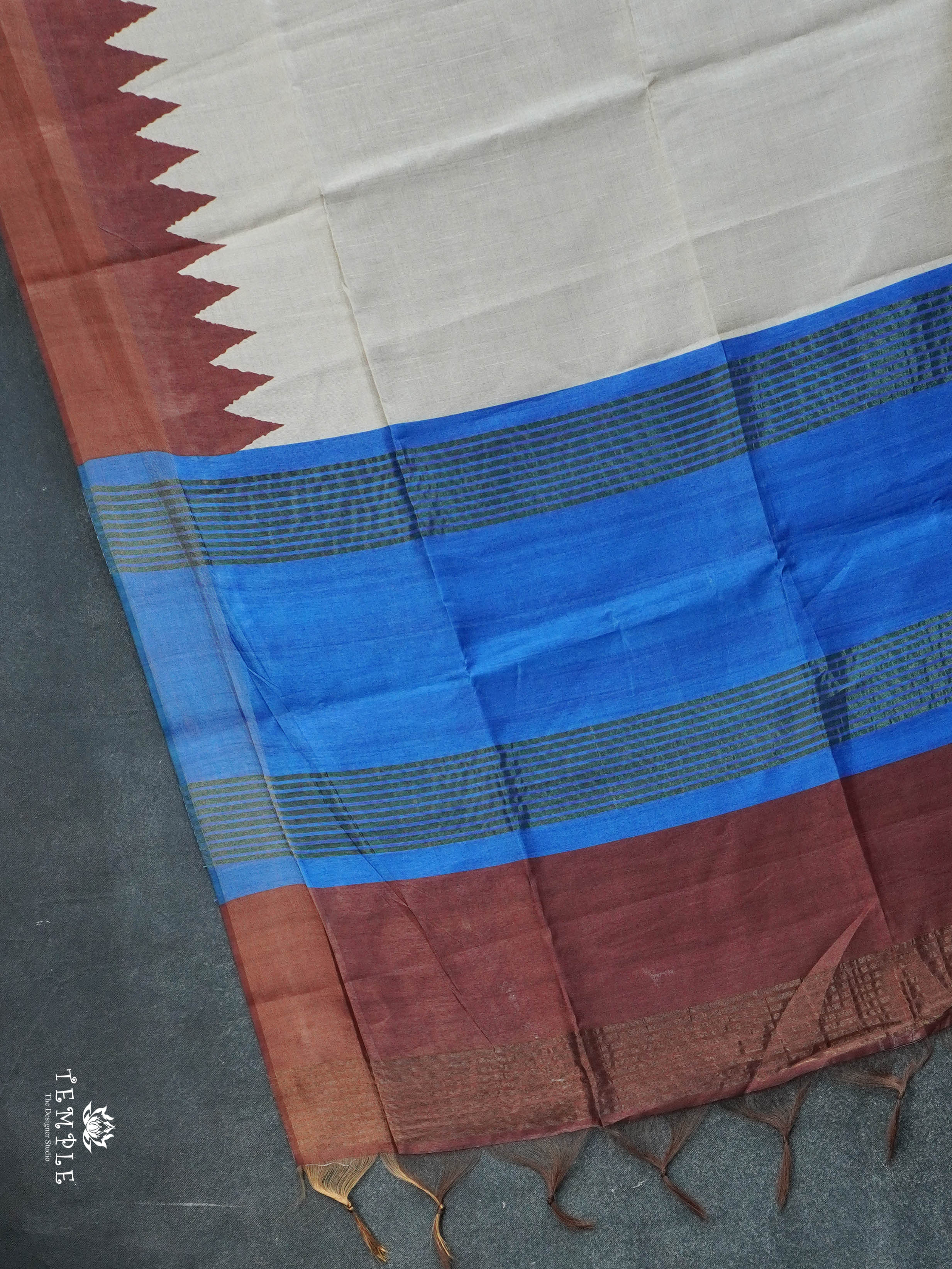 Tussar Saree With Temple Border | TTDS3030