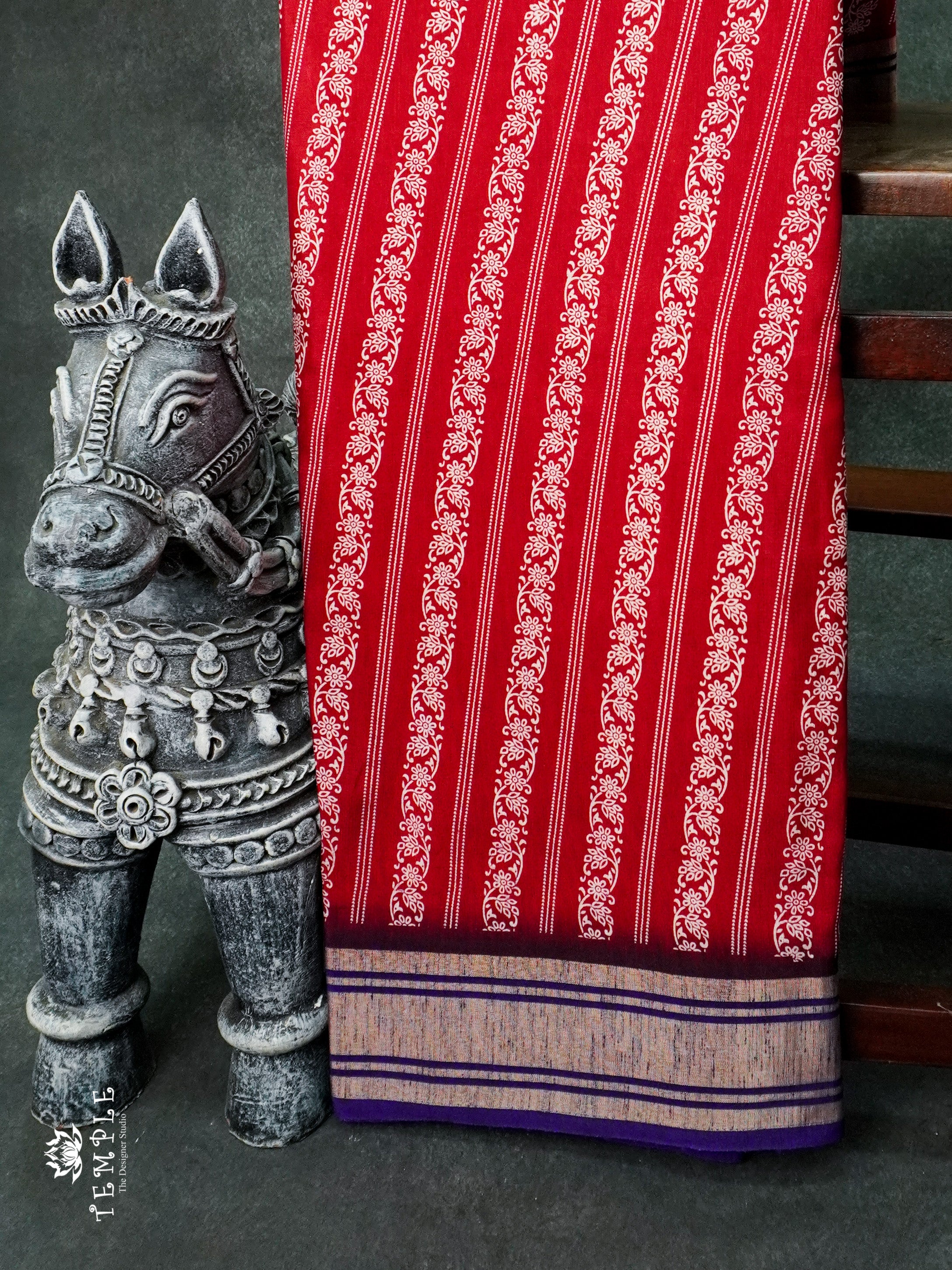 Printed Cotton Saree | TTDS1174