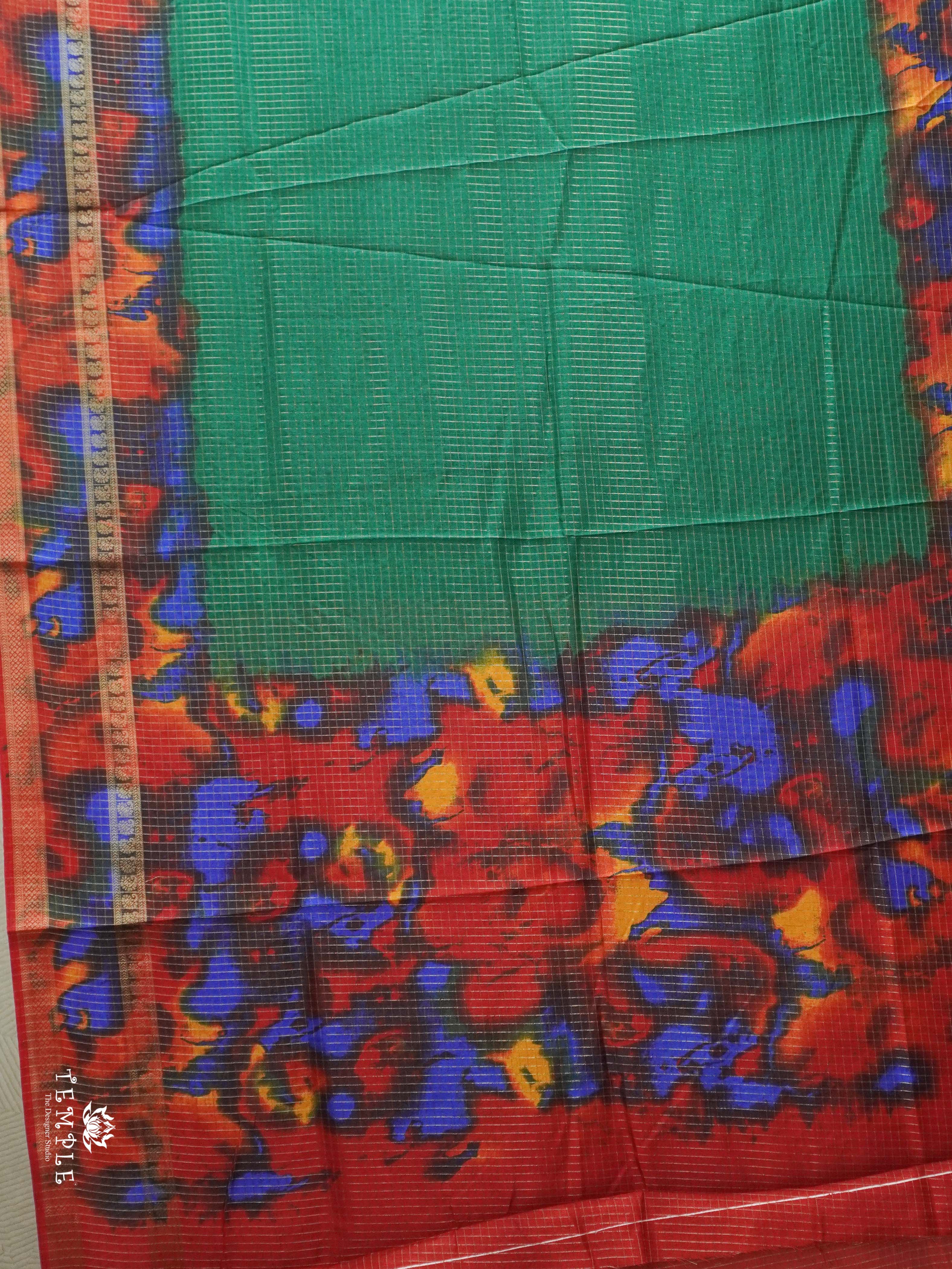 Checked Pattern Crepe Silk Saree | TTDS2547