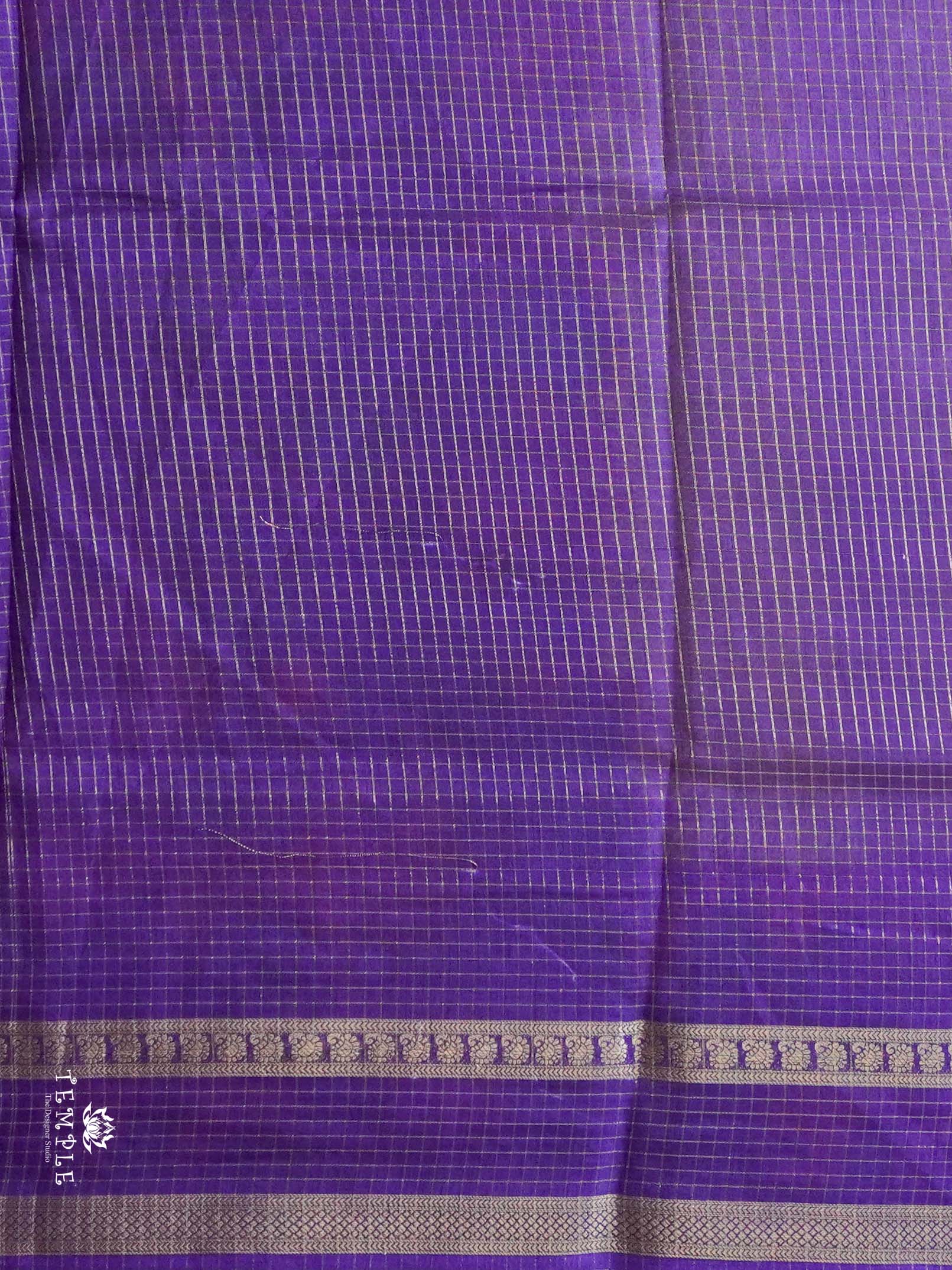 Checked Pattern Crepe Silk Saree | TTDS2547