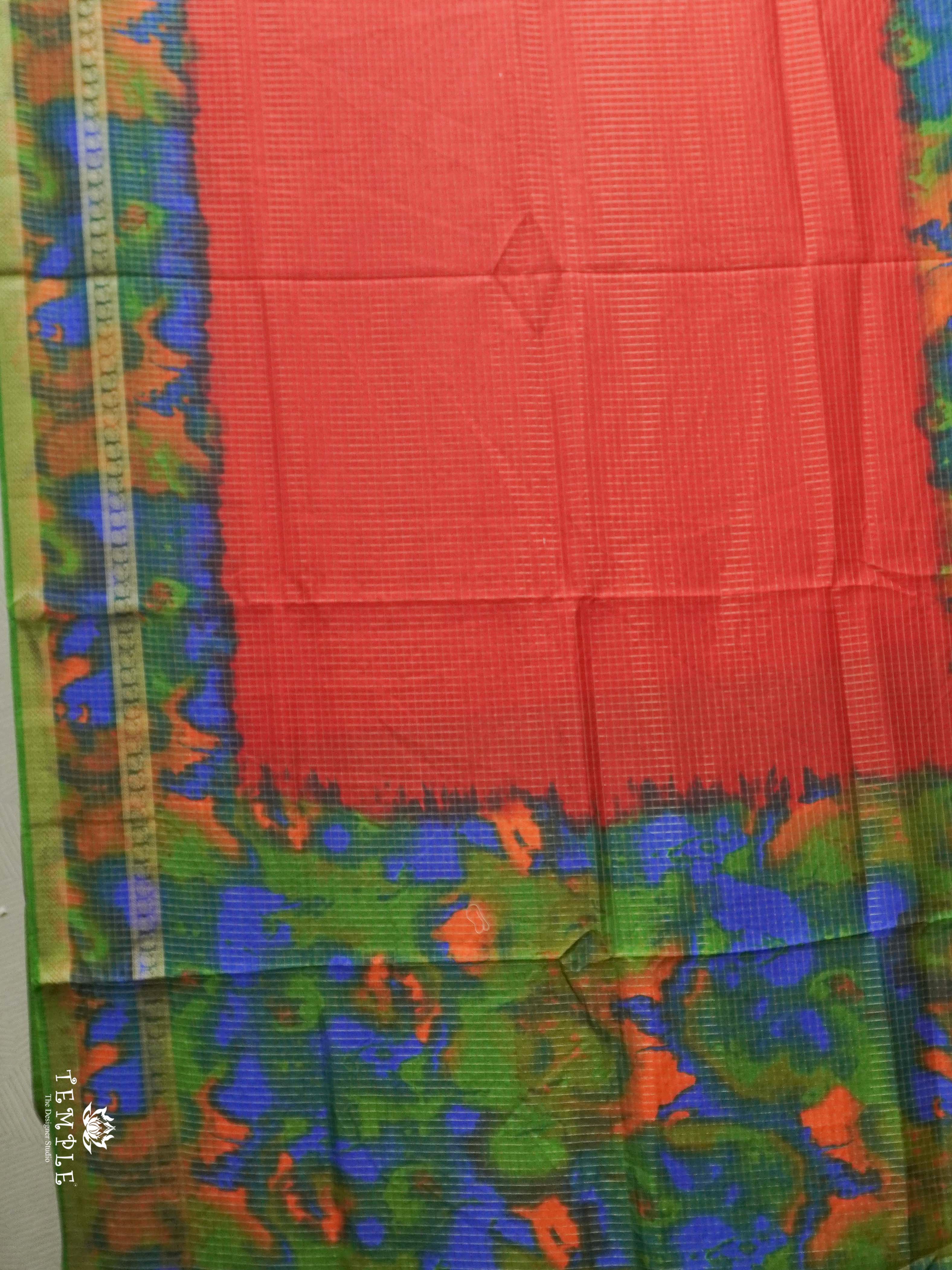 Checked Pattern Crepe Silk Saree | TTDS2547