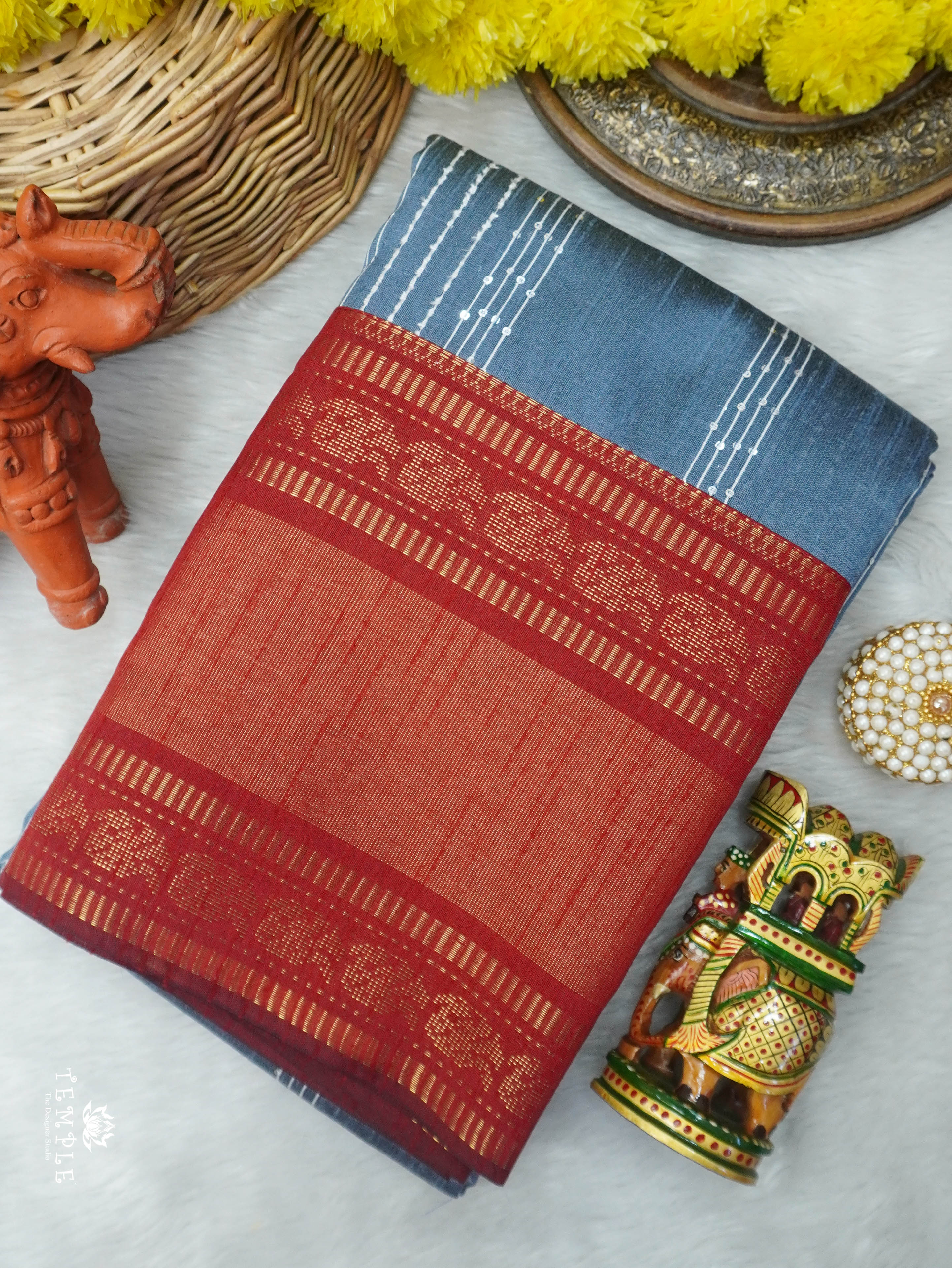 Raw Silk Saree With Sequins Work | TTDS3035