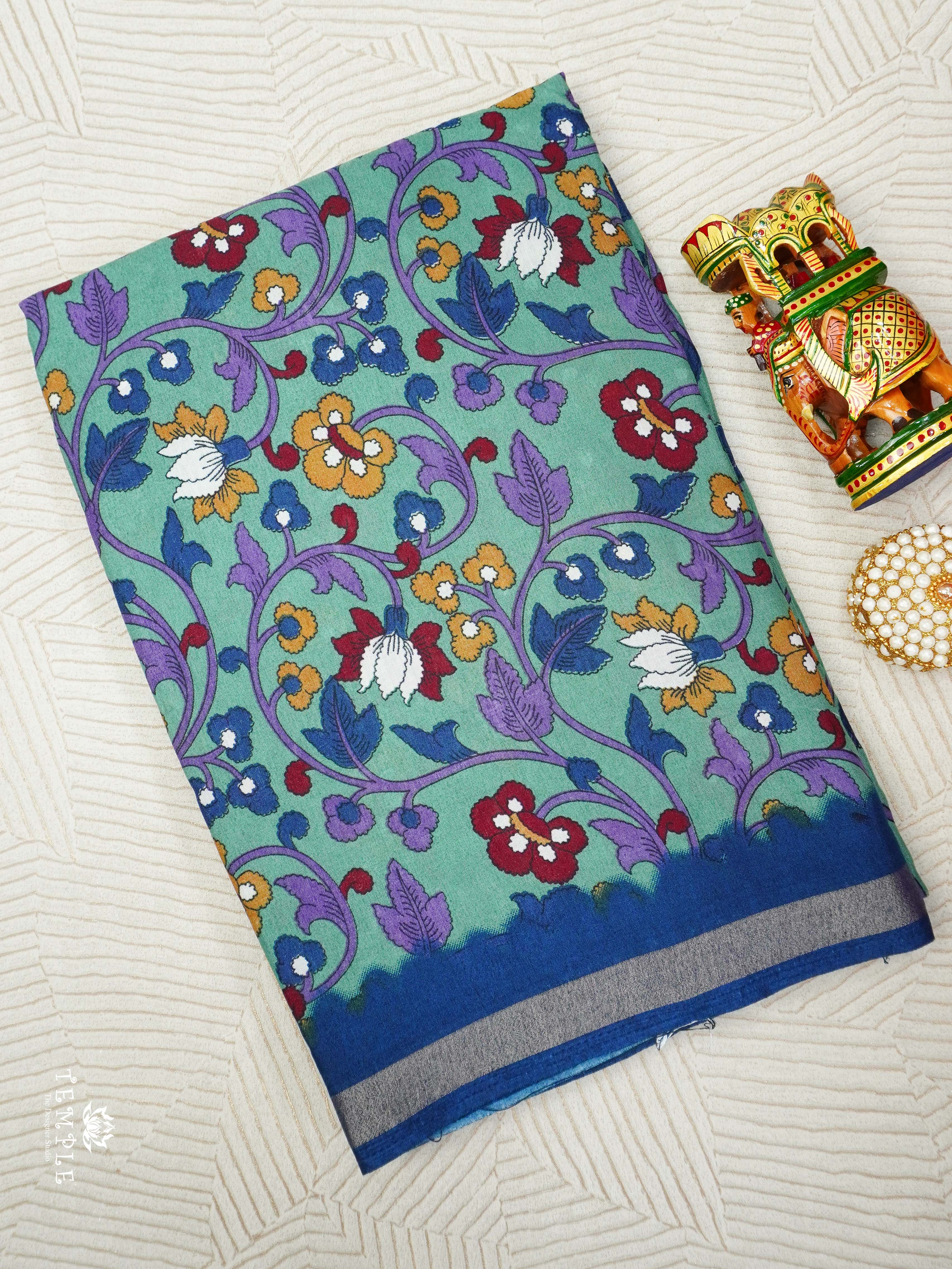 Kalamkari Printed Cotton Saree | TTDS2092