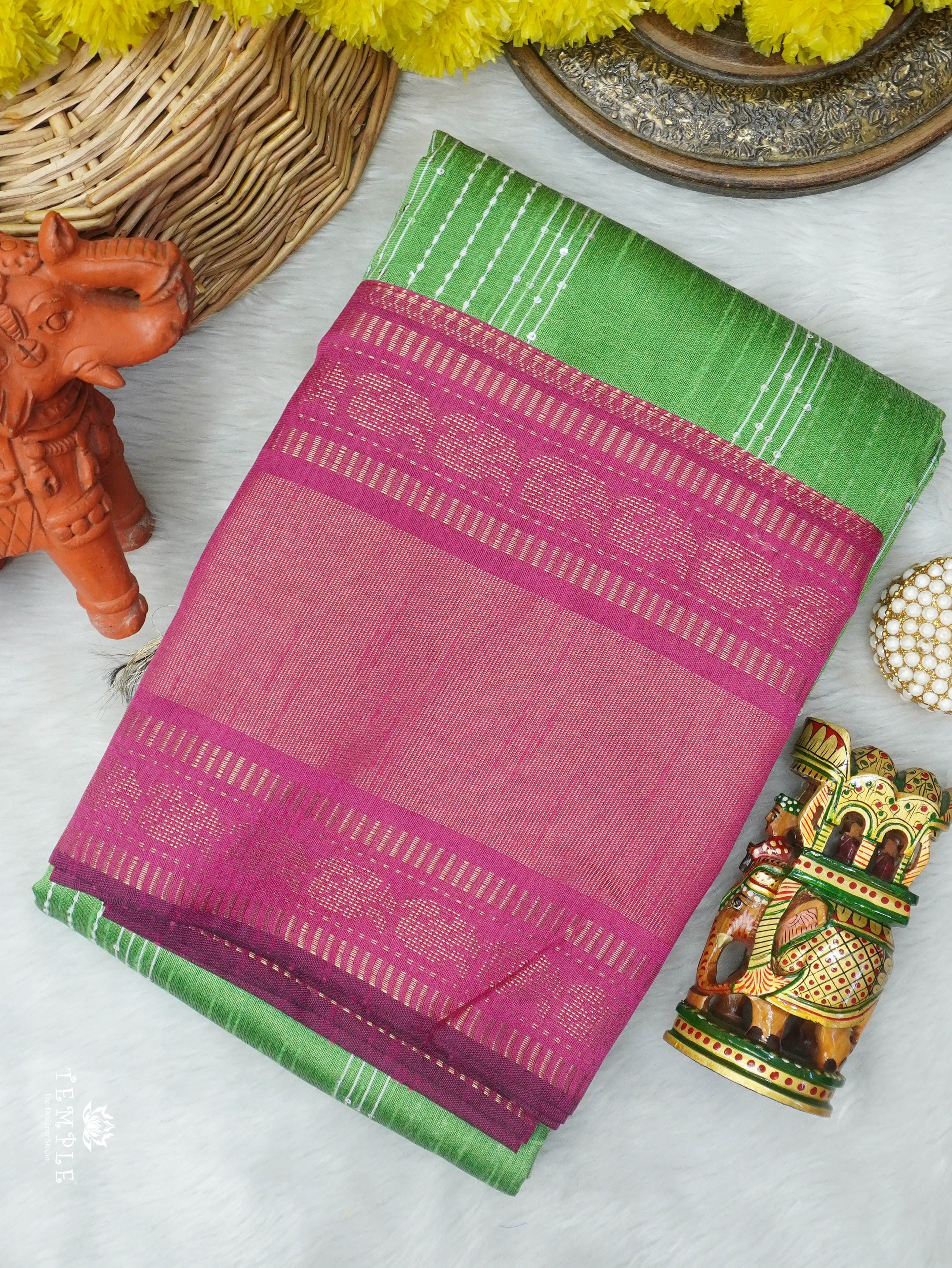 Raw Silk Saree With Sequins Work | TTDS3035