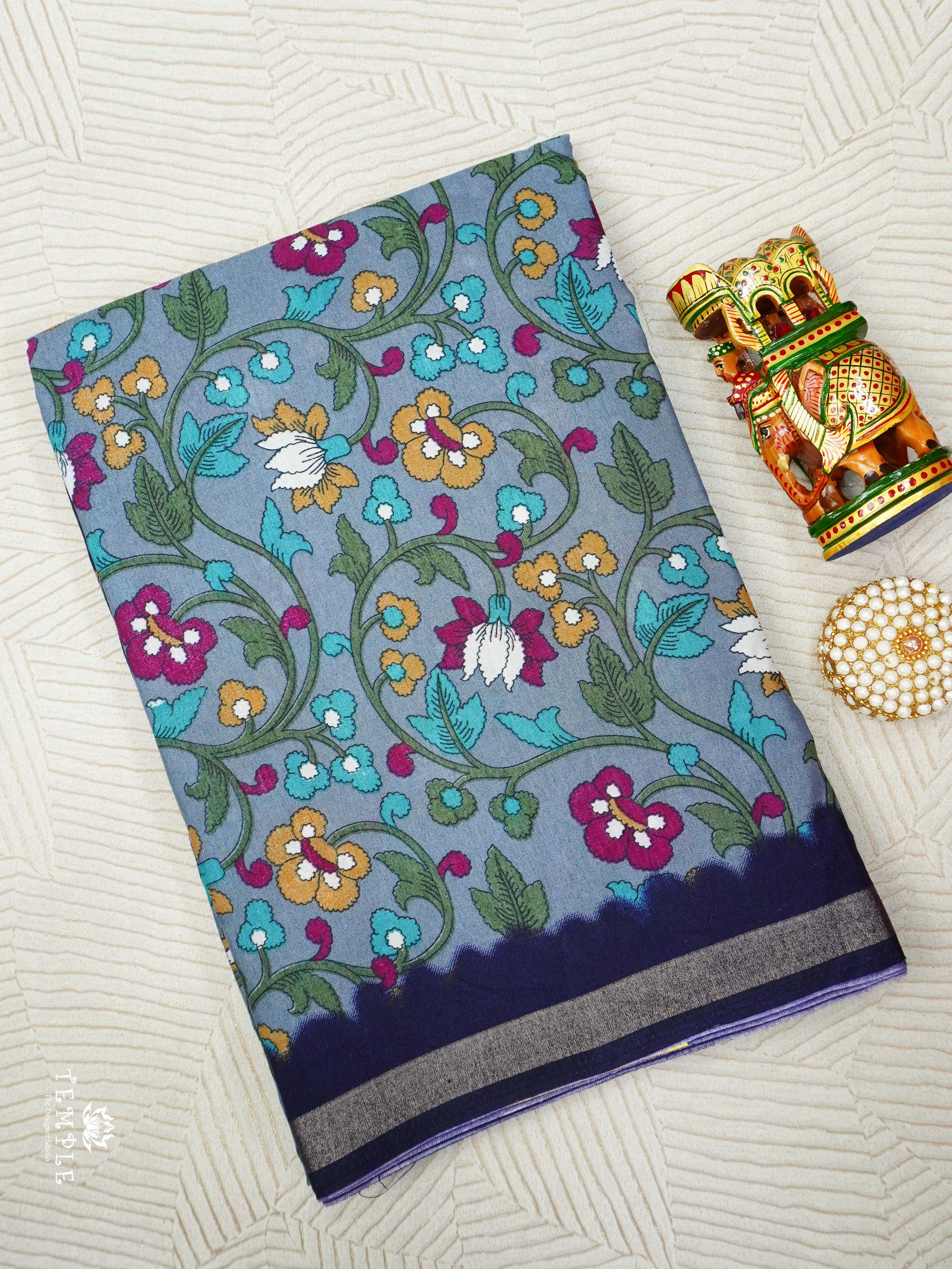 Kalamkari Printed Cotton Saree | TTDS2092