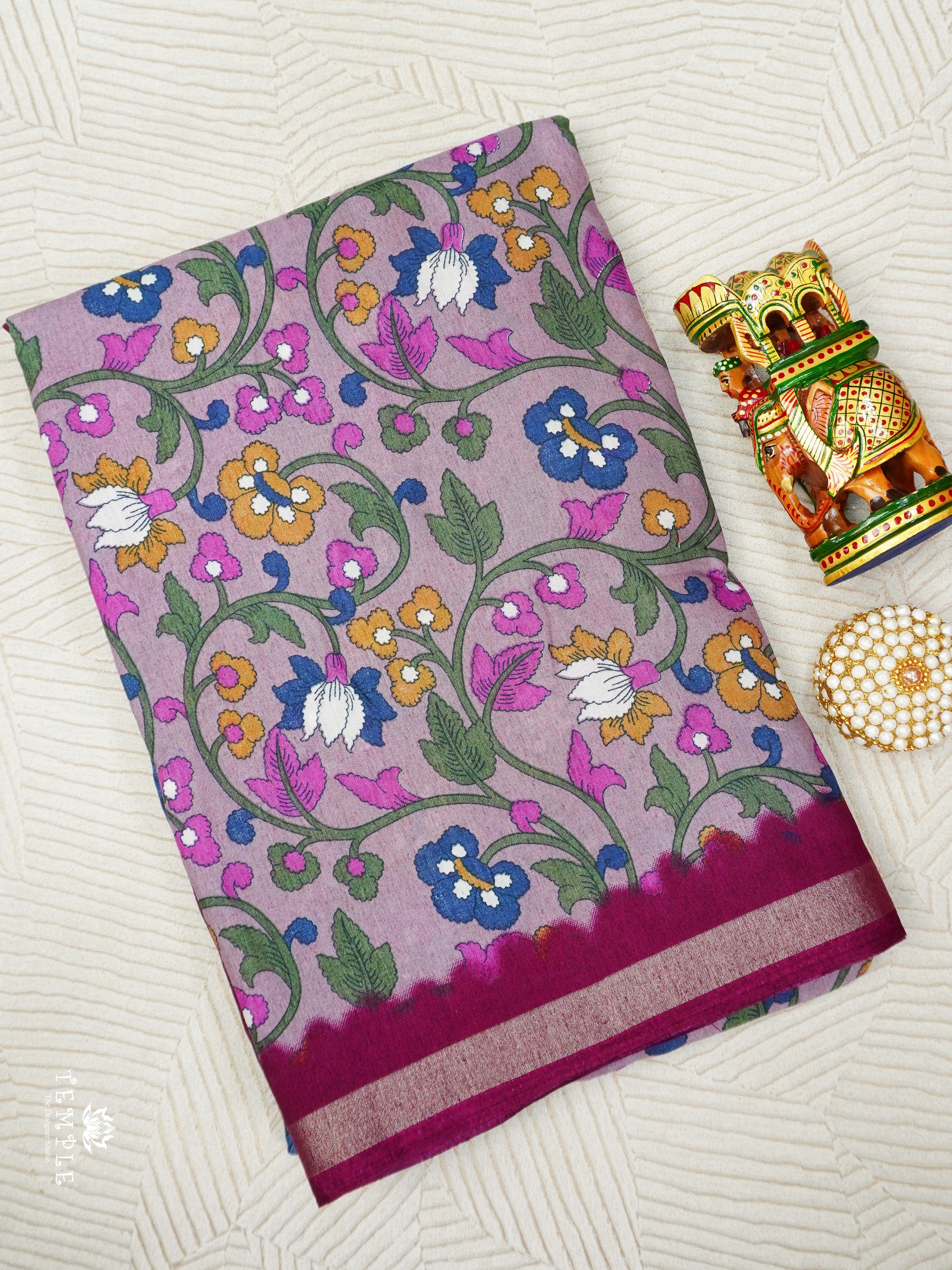 Kalamkari Printed Cotton Saree | TTDS2092
