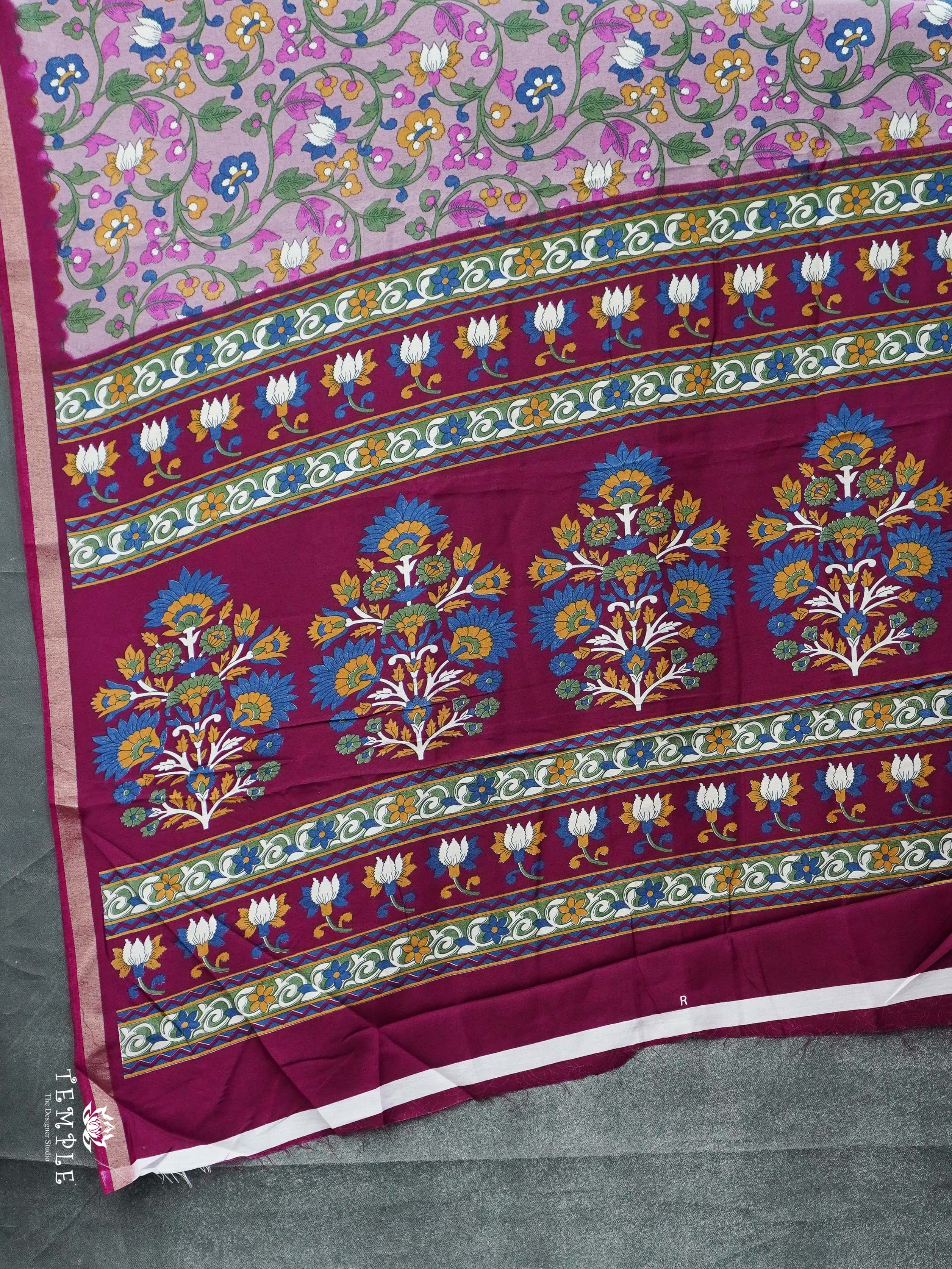 Kalamkari Printed Cotton Saree | TTDS2092