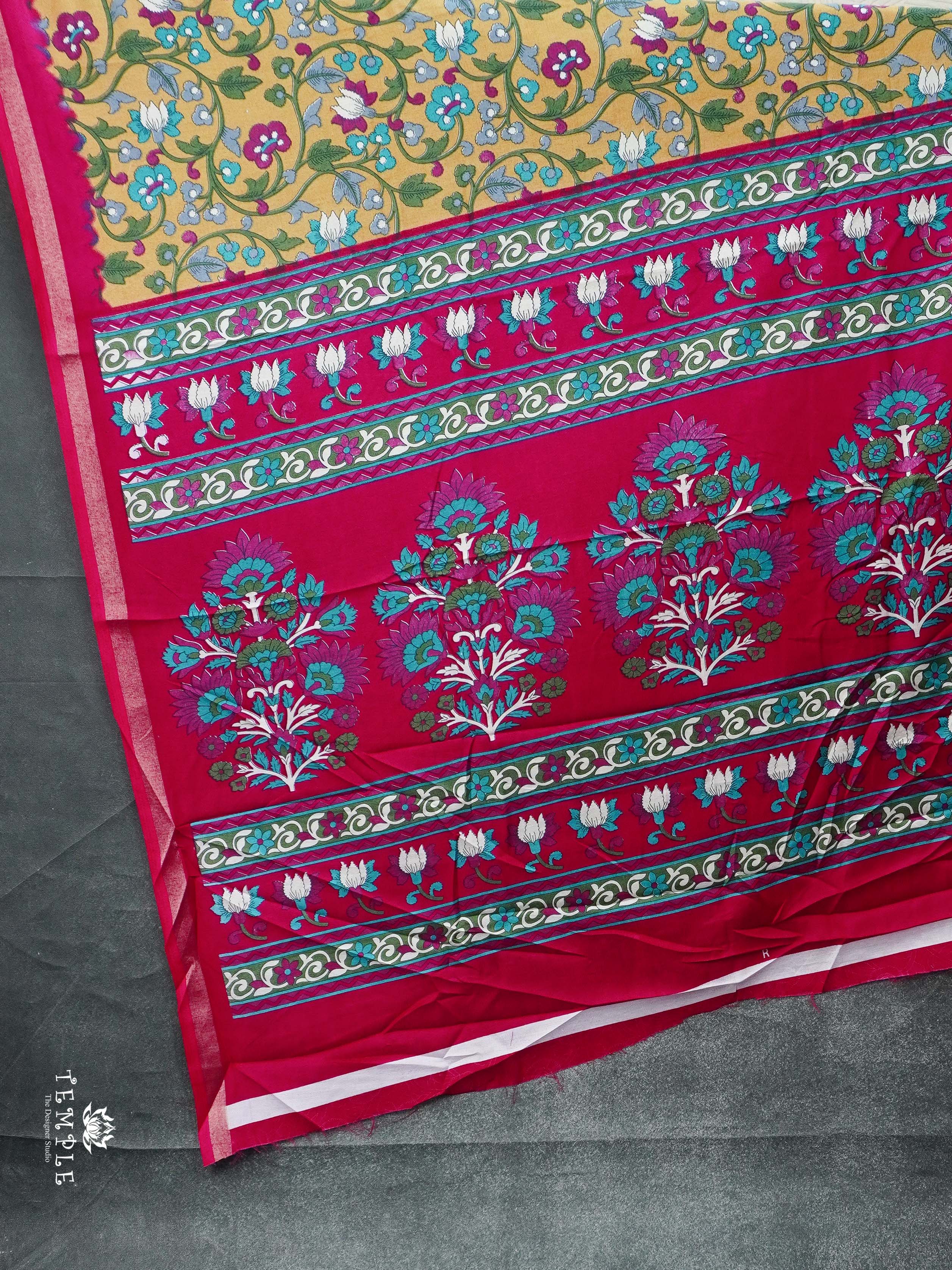 Kalamkari Printed Cotton Saree | TTDS2092