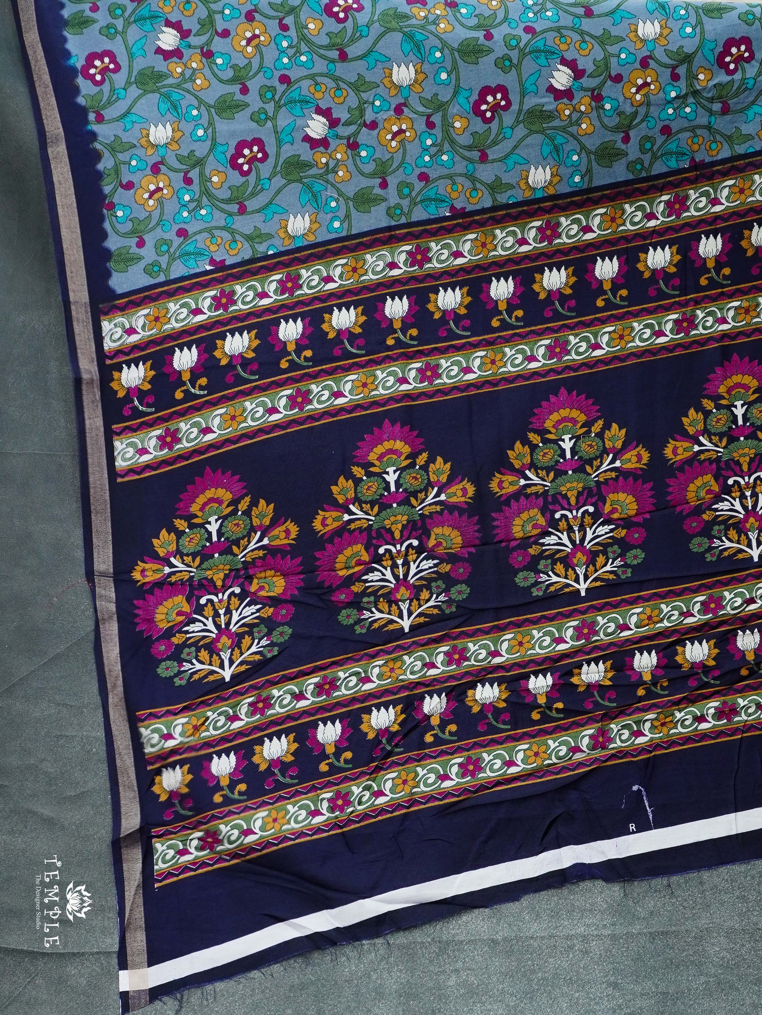 Kalamkari Printed Cotton Saree | TTDS2092