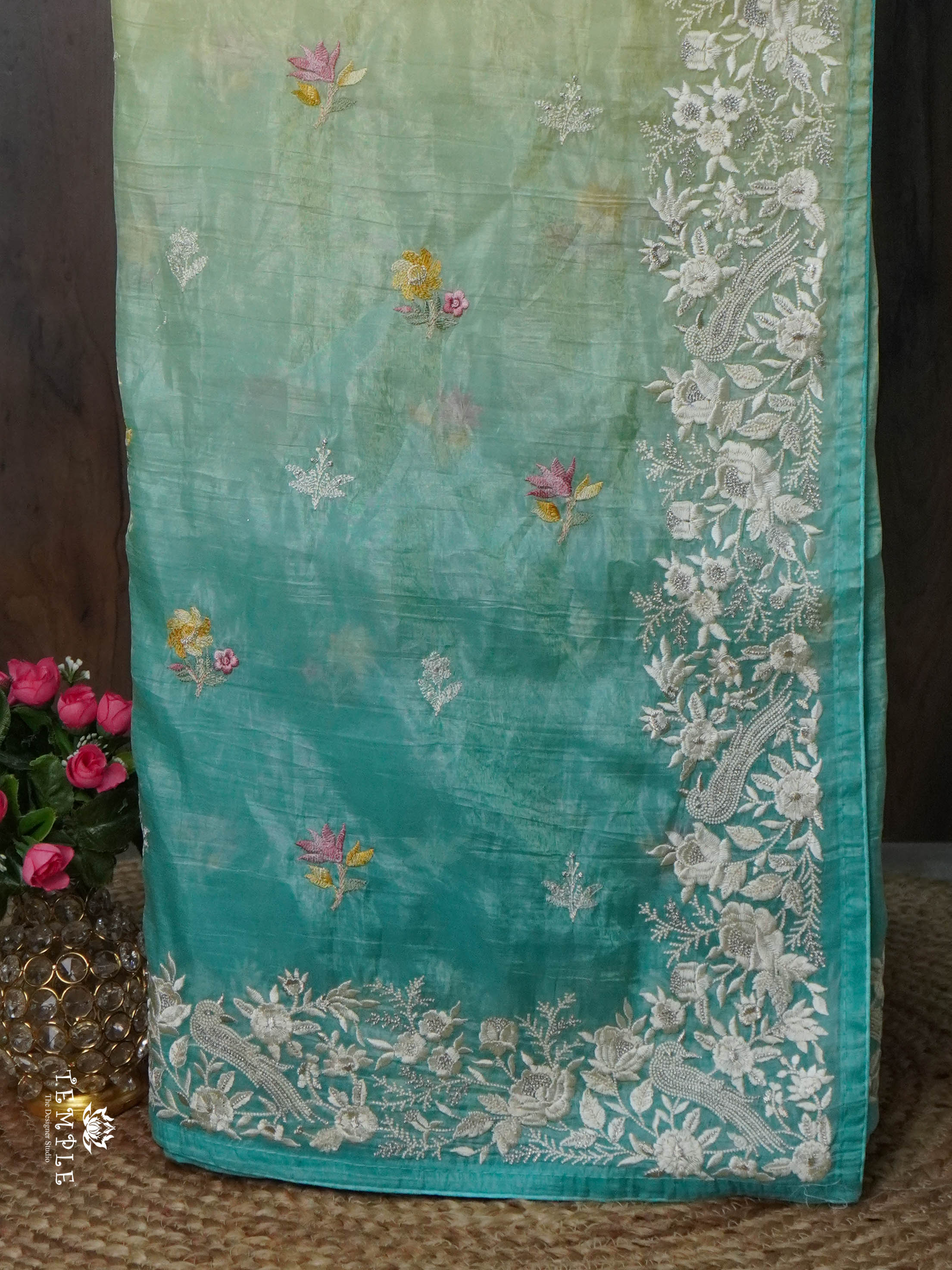 Cocktail Saree With Embroidery Work | TTDS1582 | Pongal Fest