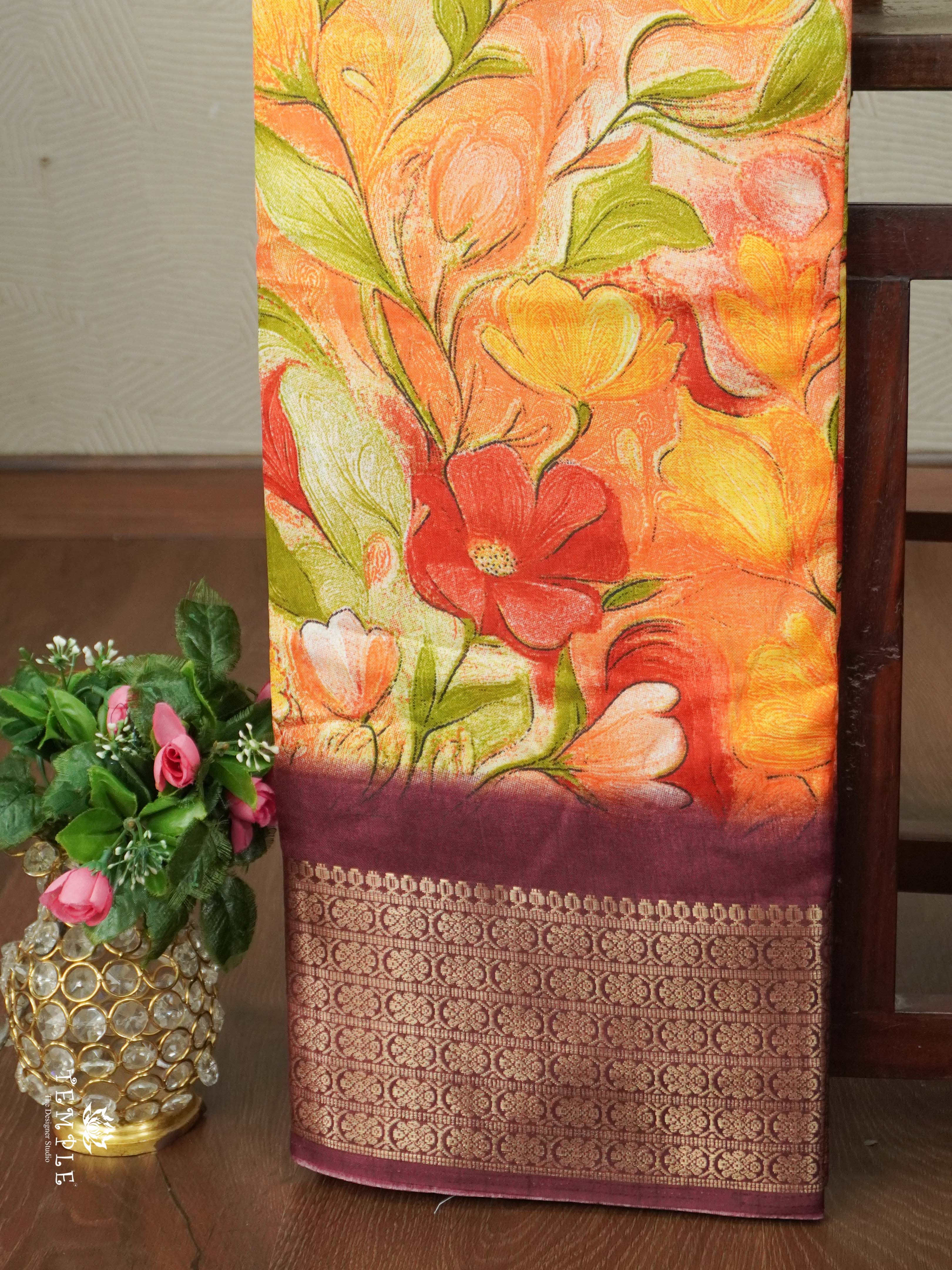 Floral Printed Binny Saree | TTDS2573
