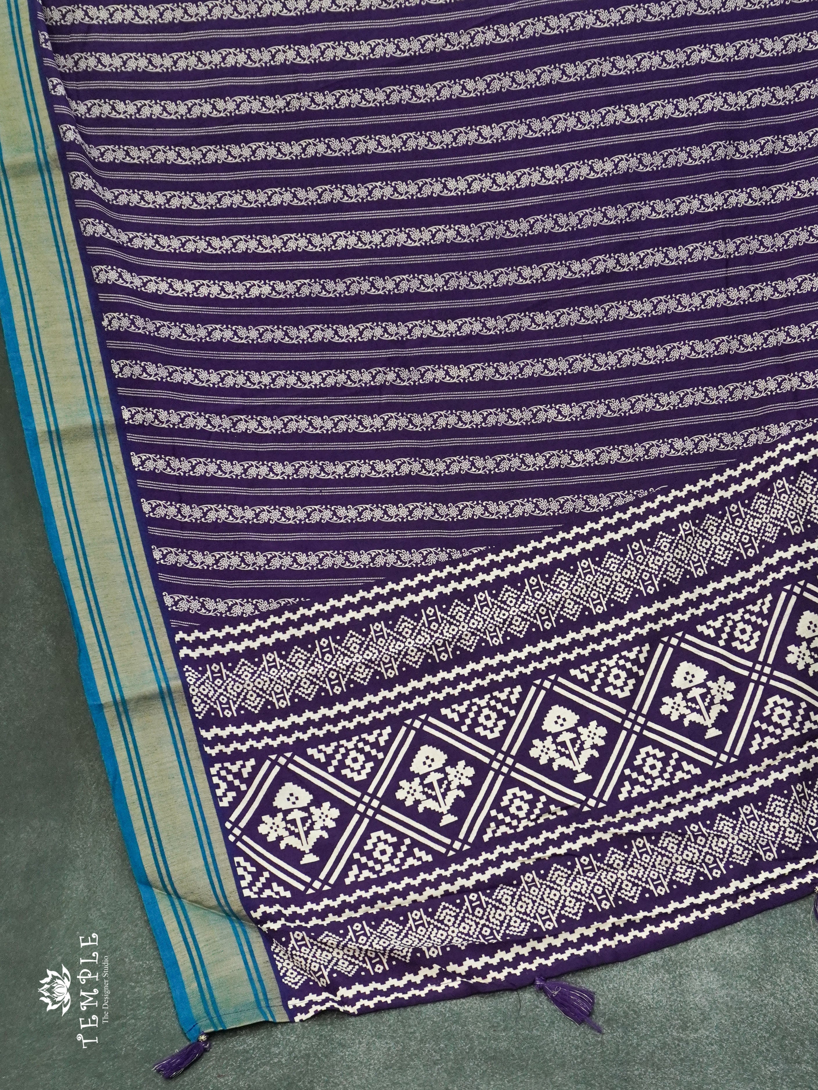 Printed Cotton Saree | TTDS1174