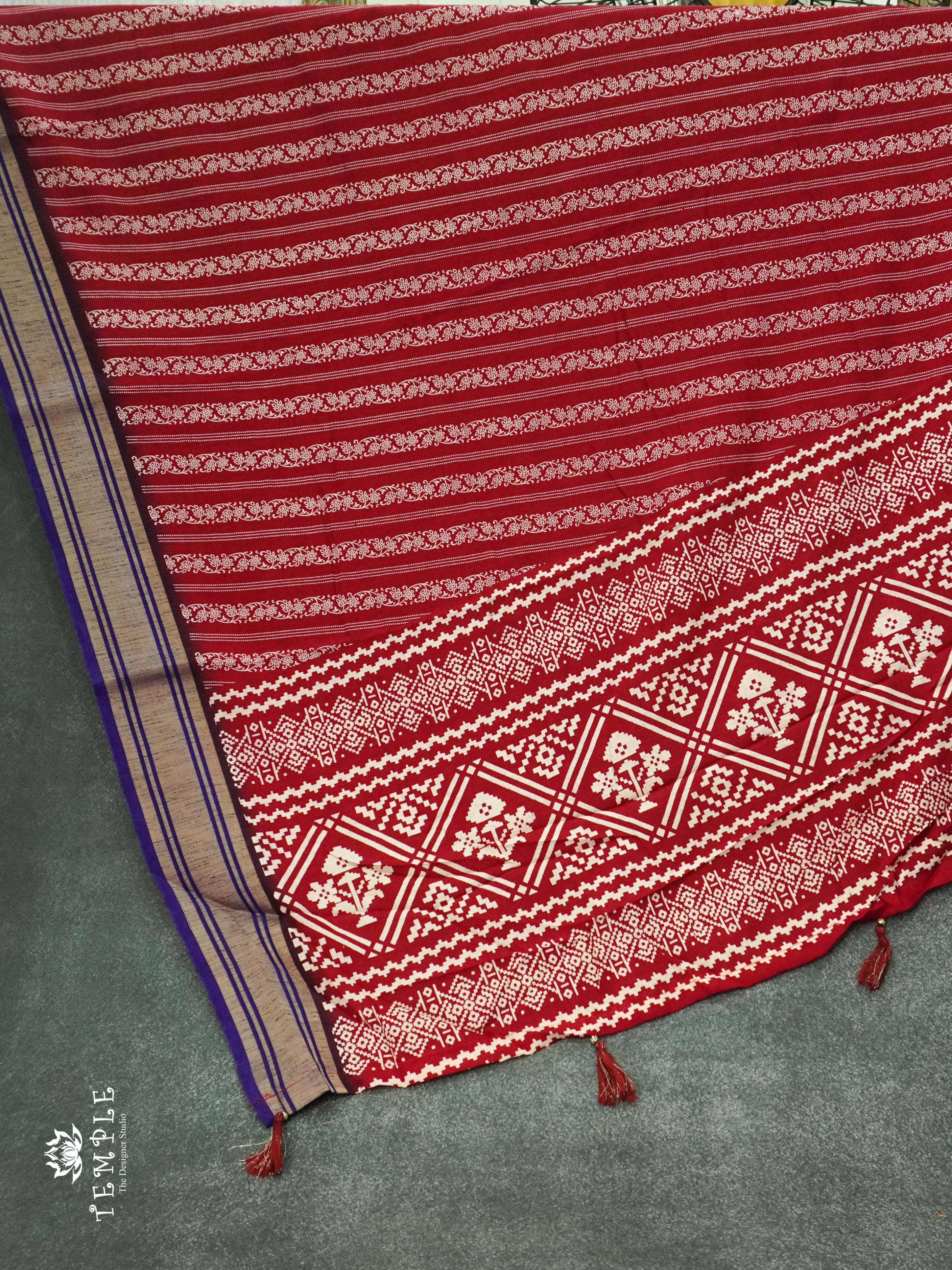 Printed Cotton Saree | TTDS1174