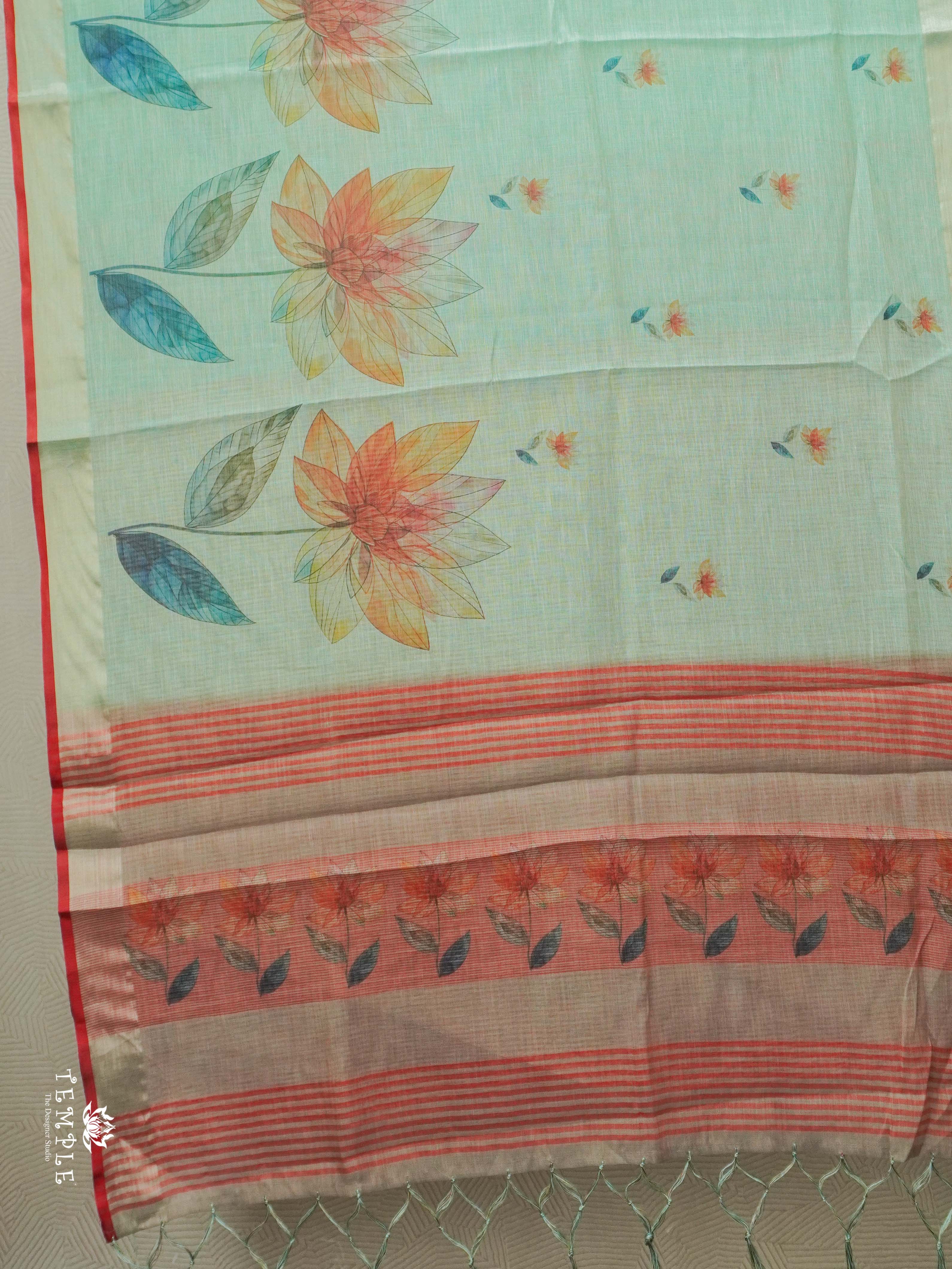 Printed Linen Tissue Saree | TTDS2557
