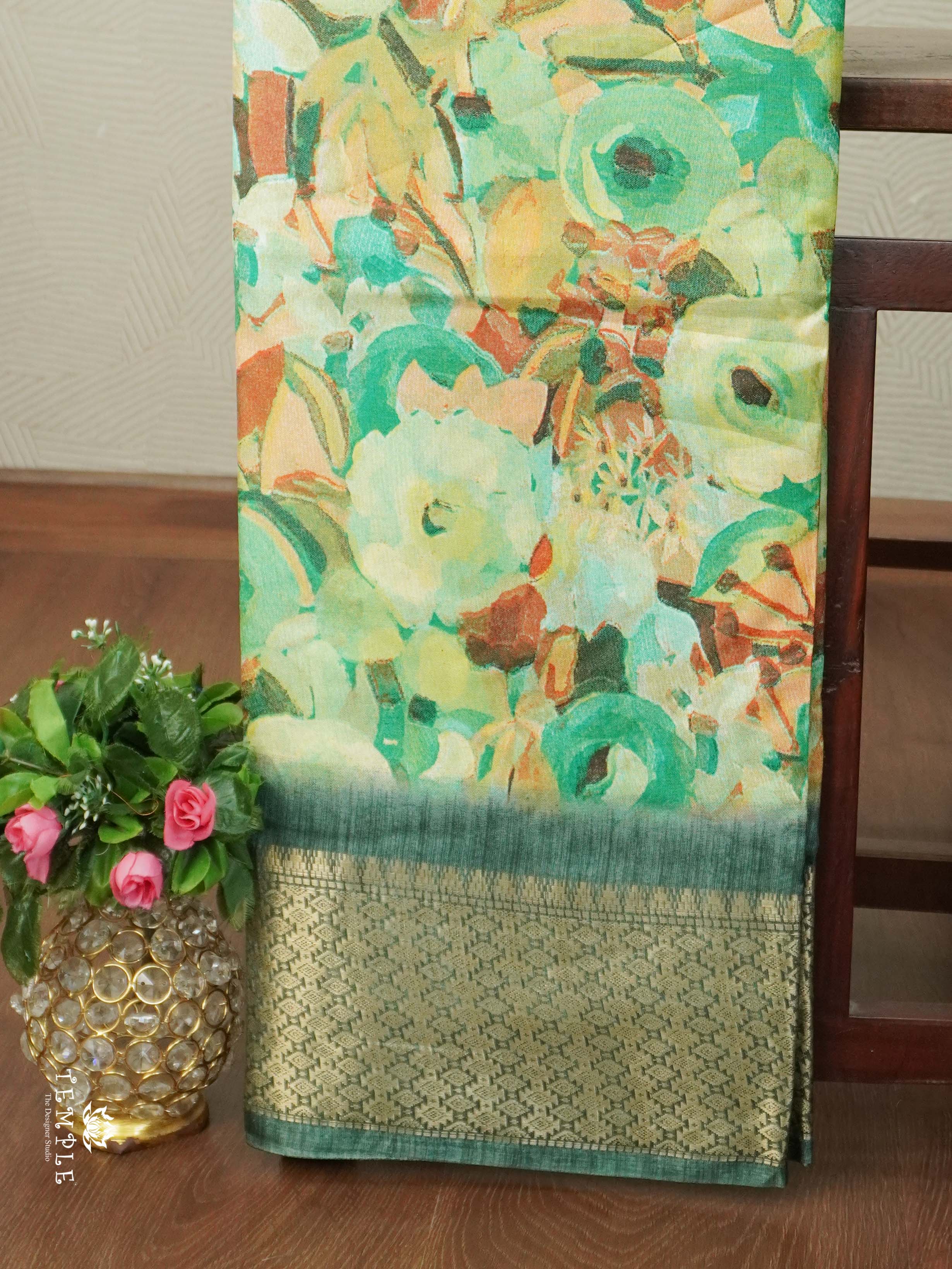 Floral Pattern Dola Silk Saree | TTDS2565