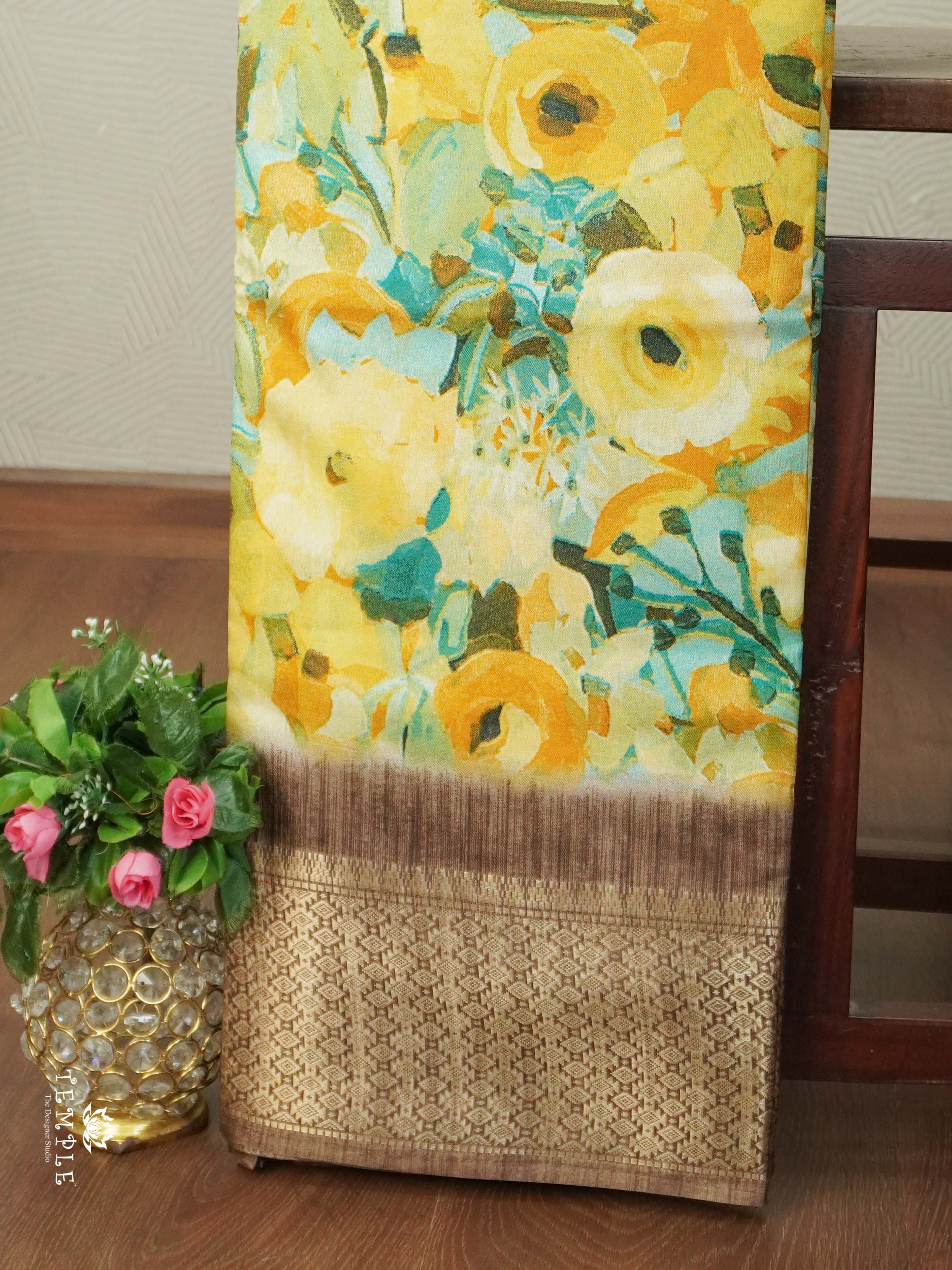Floral Pattern Dola Silk Saree | TTDS2565