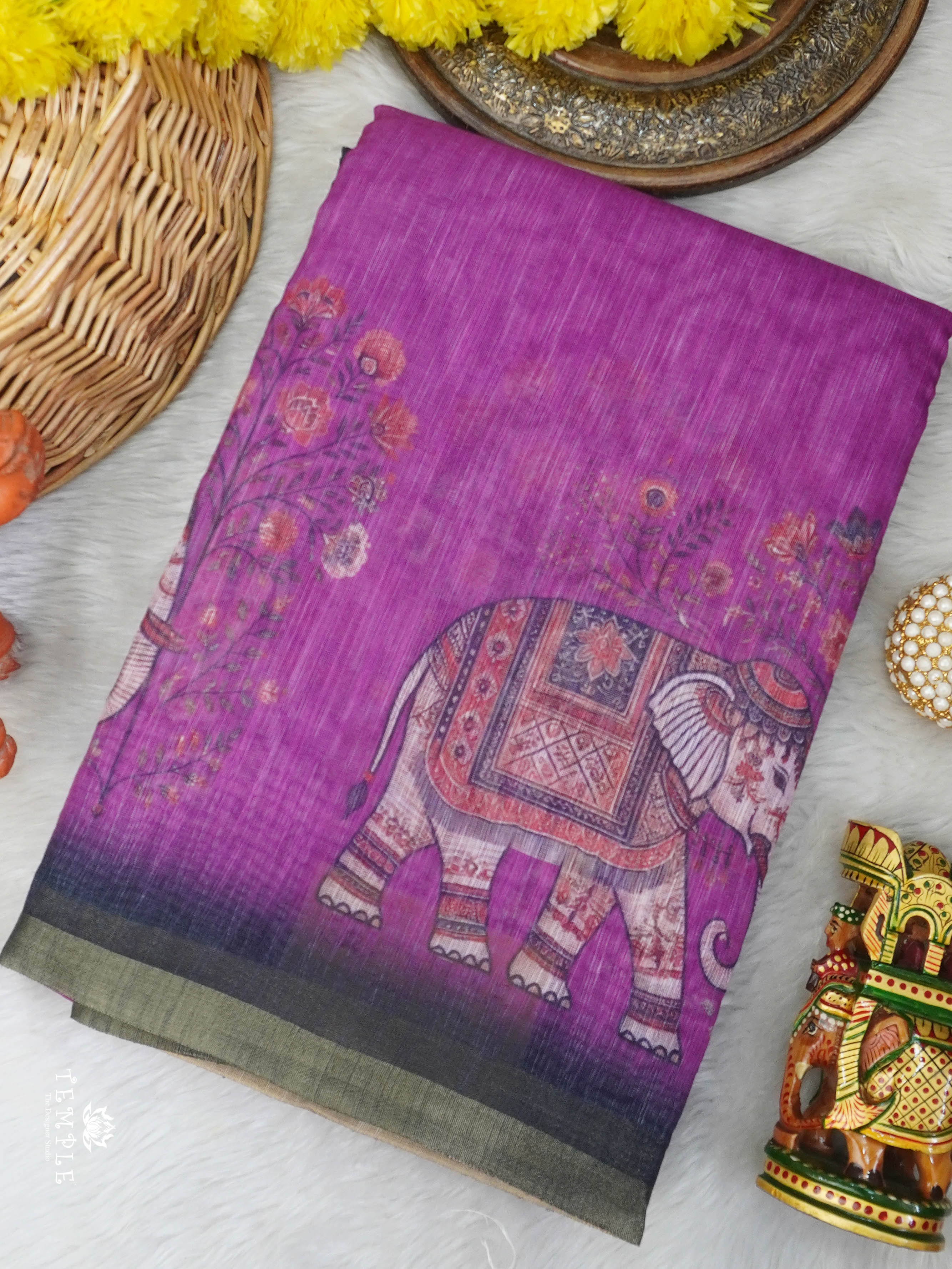 Linen Cotton Saree | TTDS3039