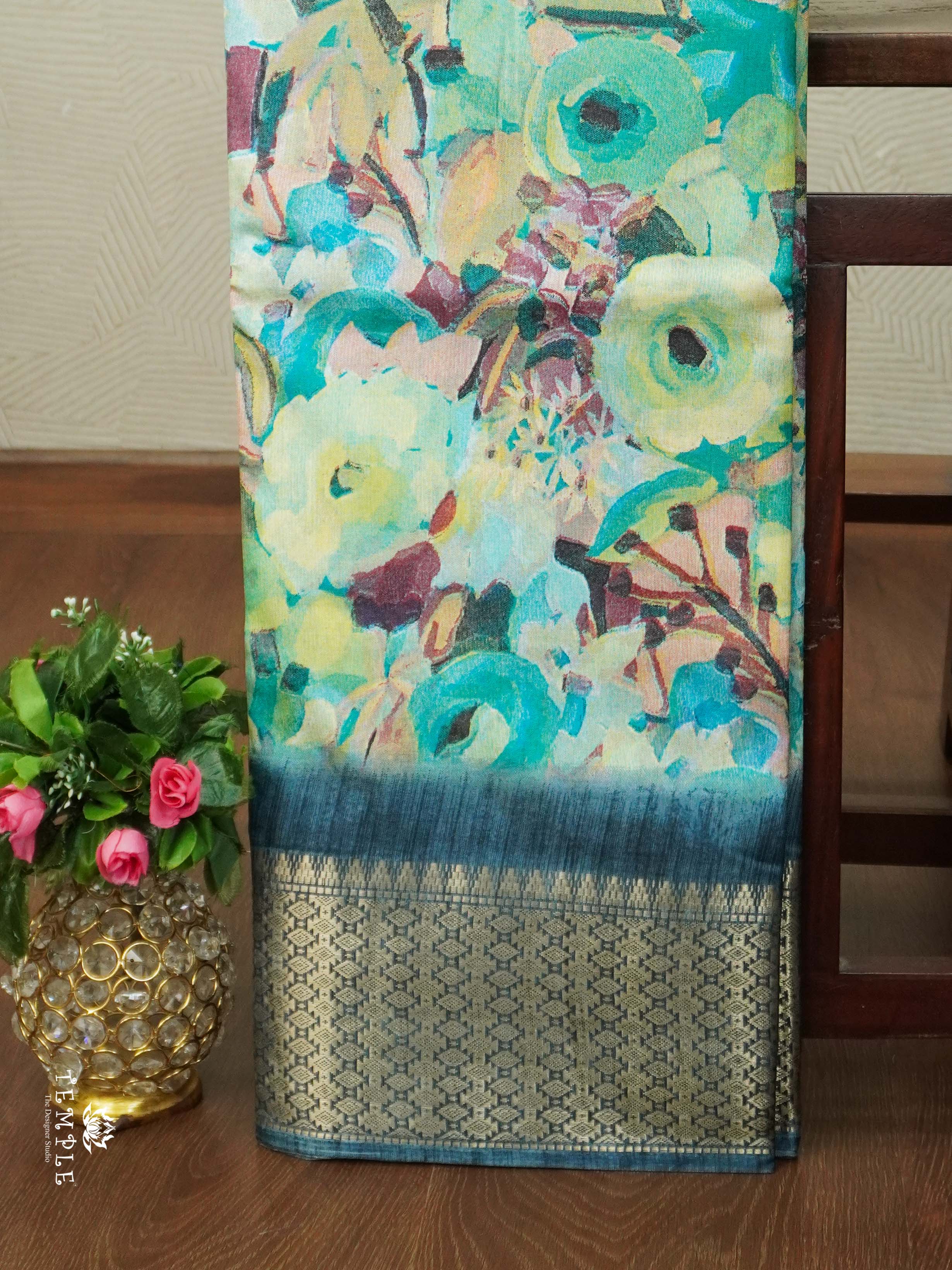 Floral Pattern Dola Silk Saree | TTDS2565