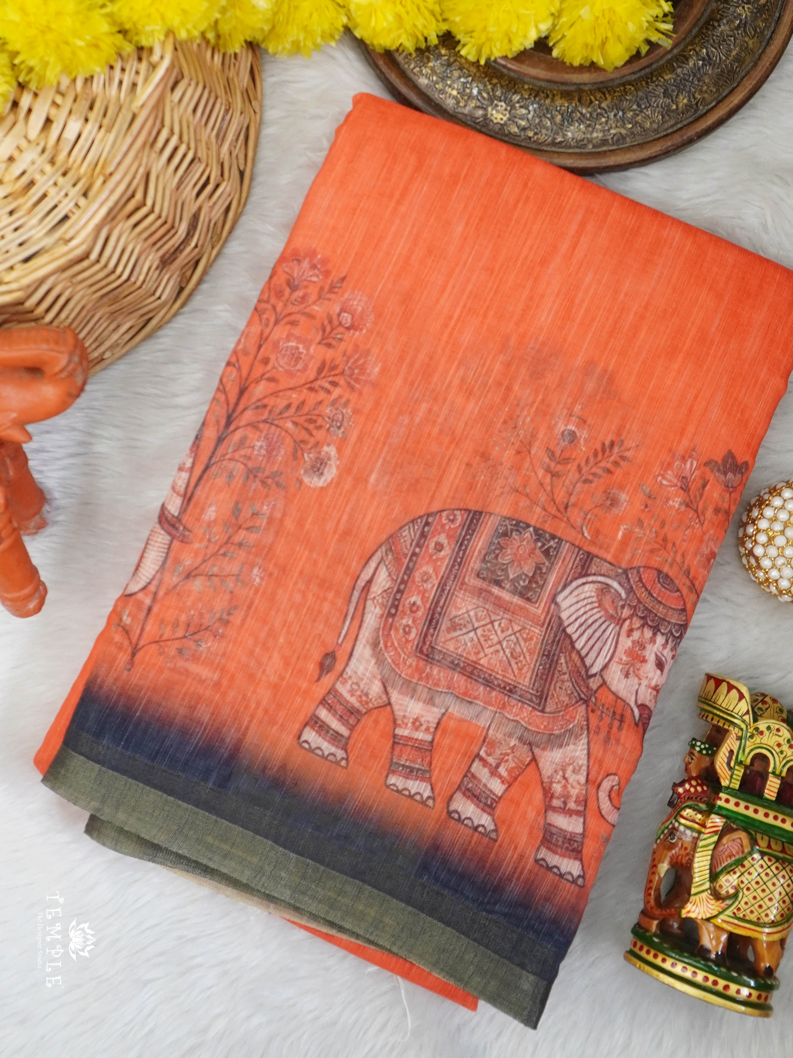 Linen Cotton Saree | TTDS3039