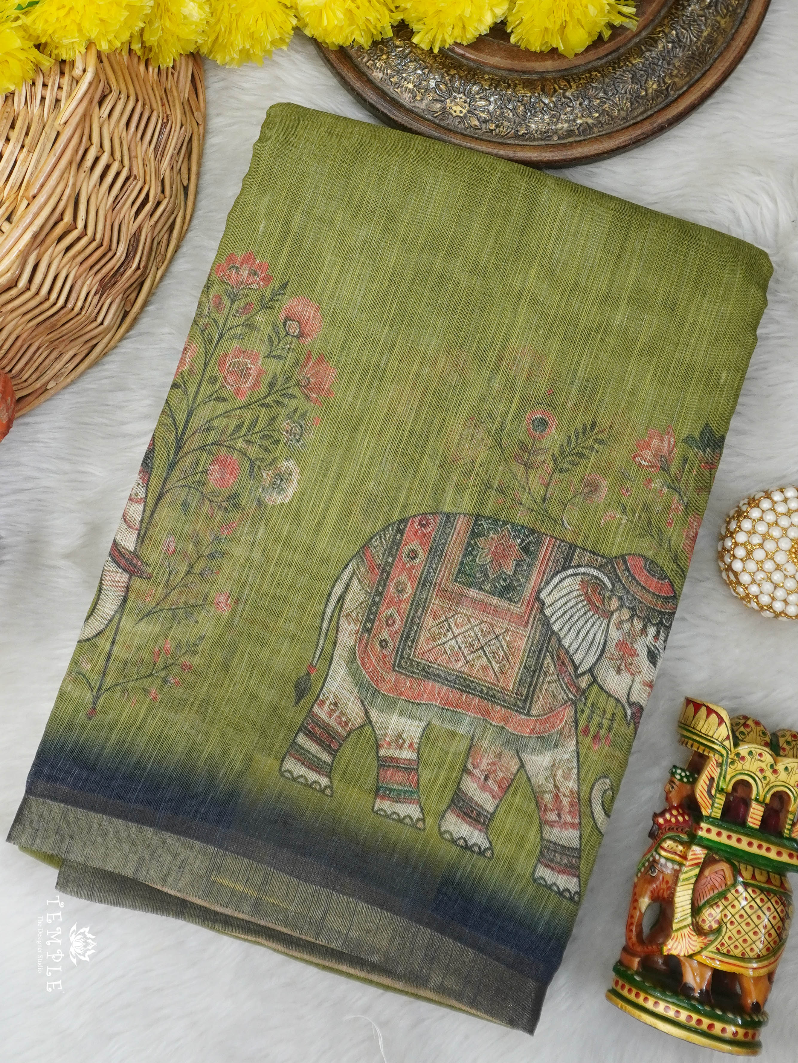 Linen Cotton Saree | TTDS3039