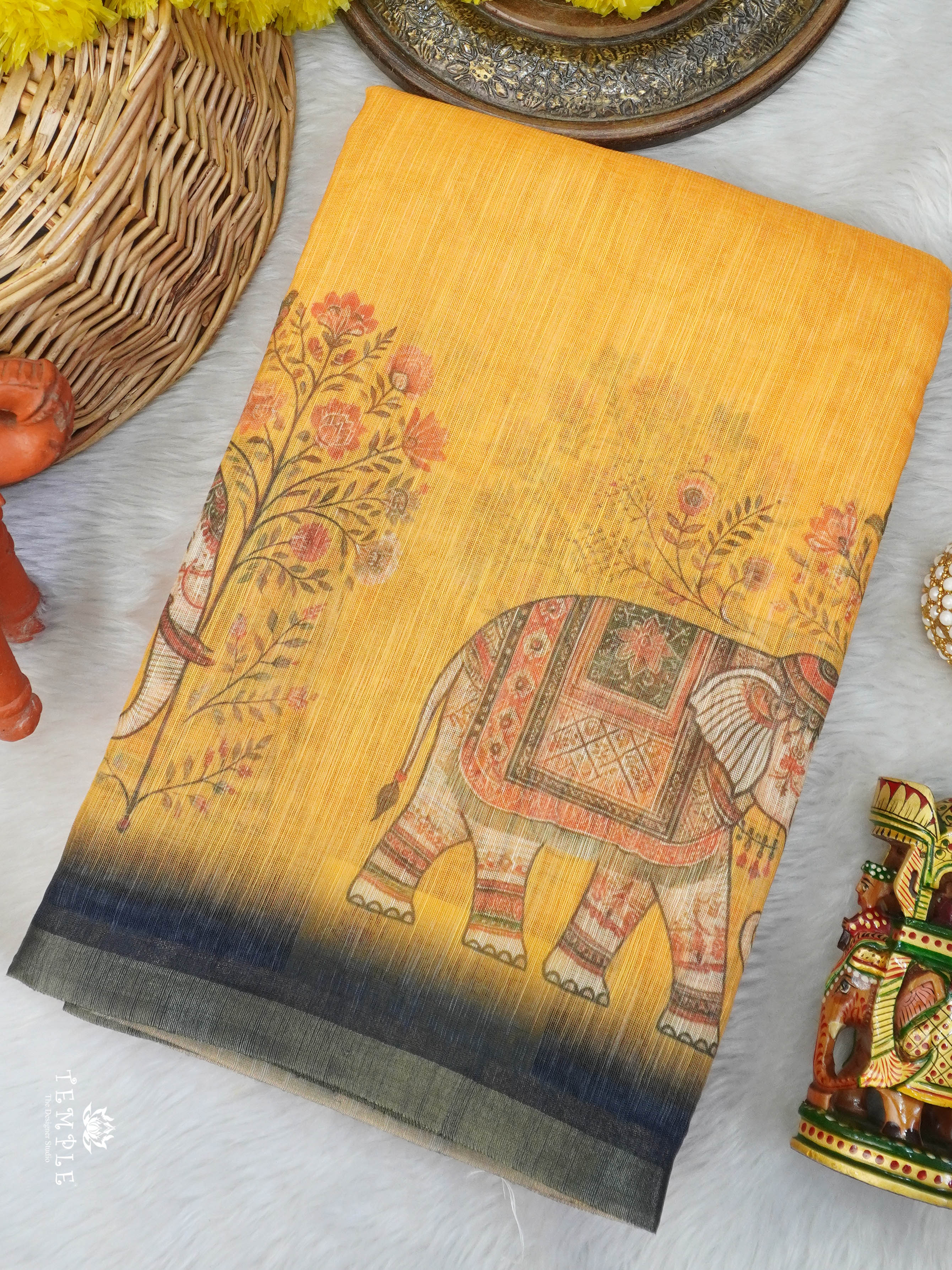 Linen Cotton Saree | TTDS3039