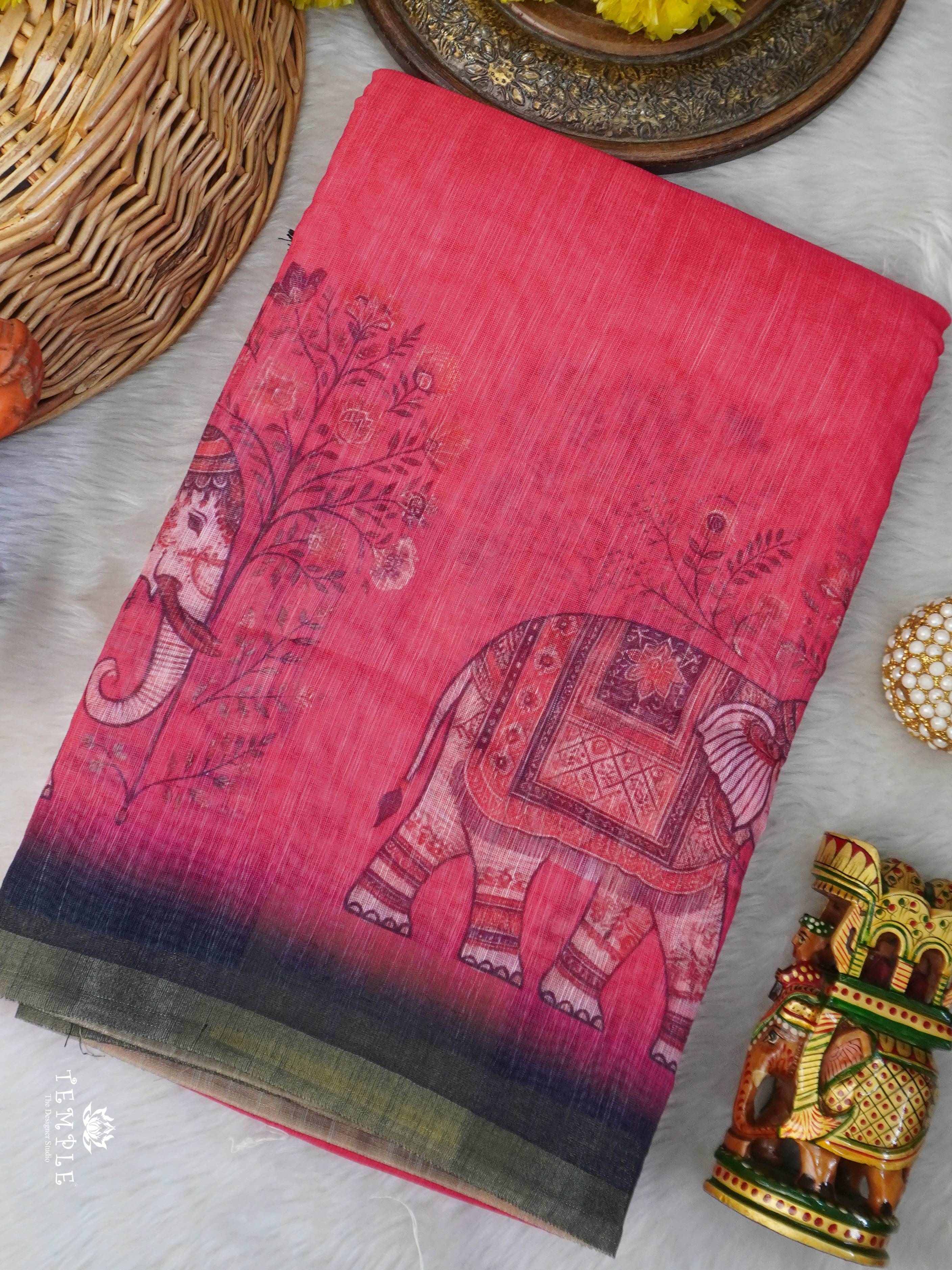 Linen Cotton Saree | TTDS3039