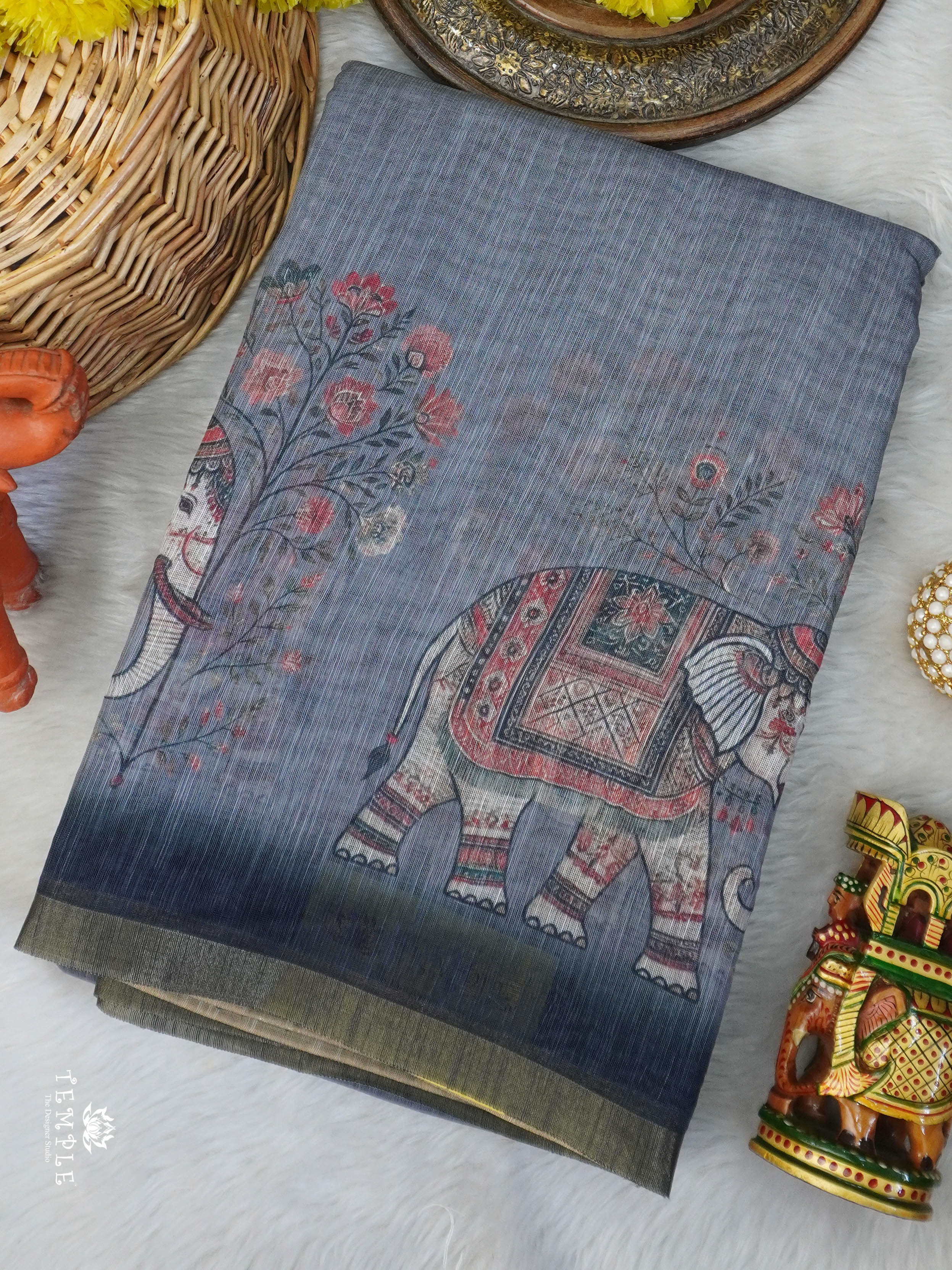Linen Cotton Saree | TTDS3039
