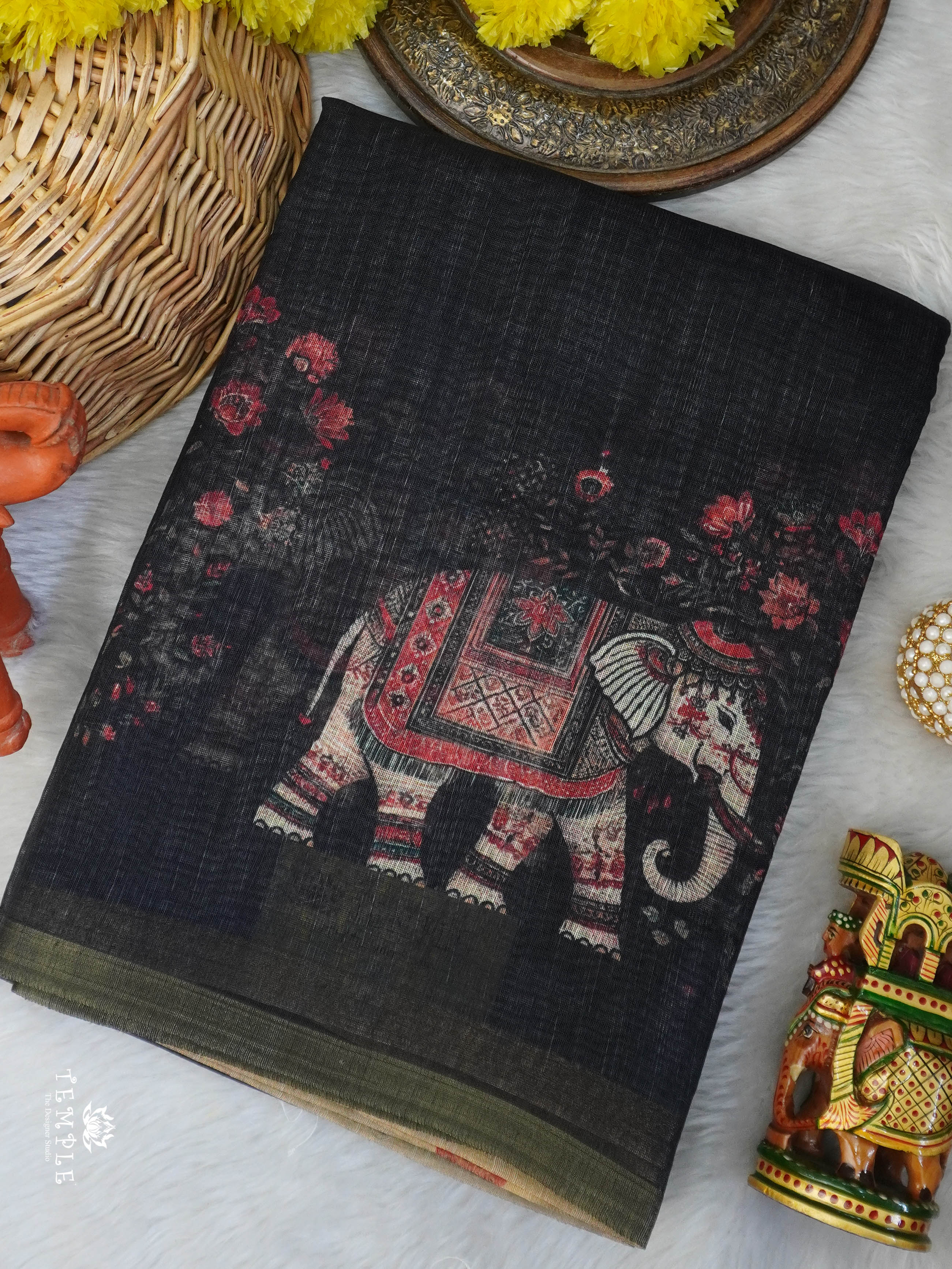 Linen Cotton Saree | TTDS3036