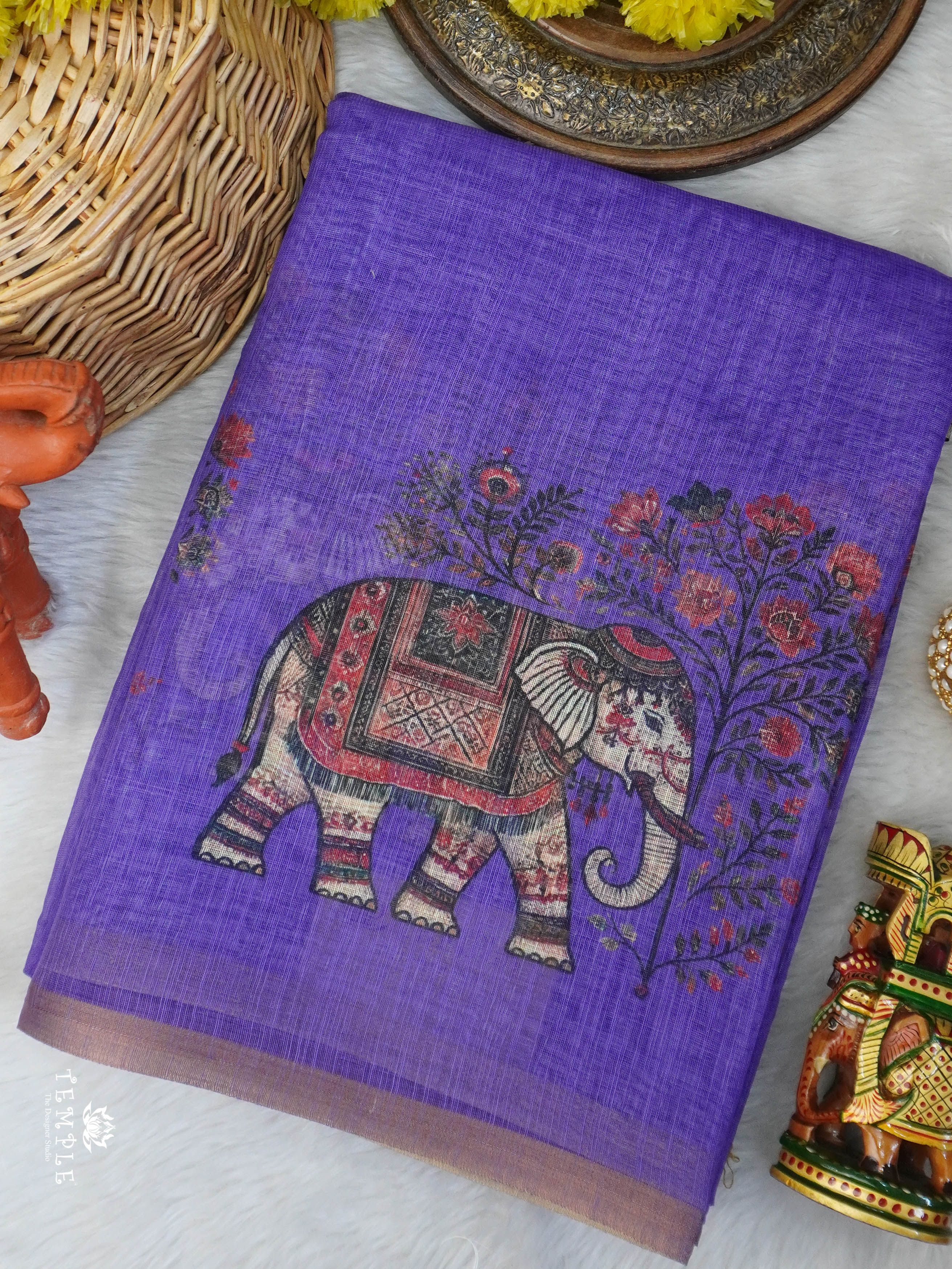 Linen Cotton Saree | TTDS3036