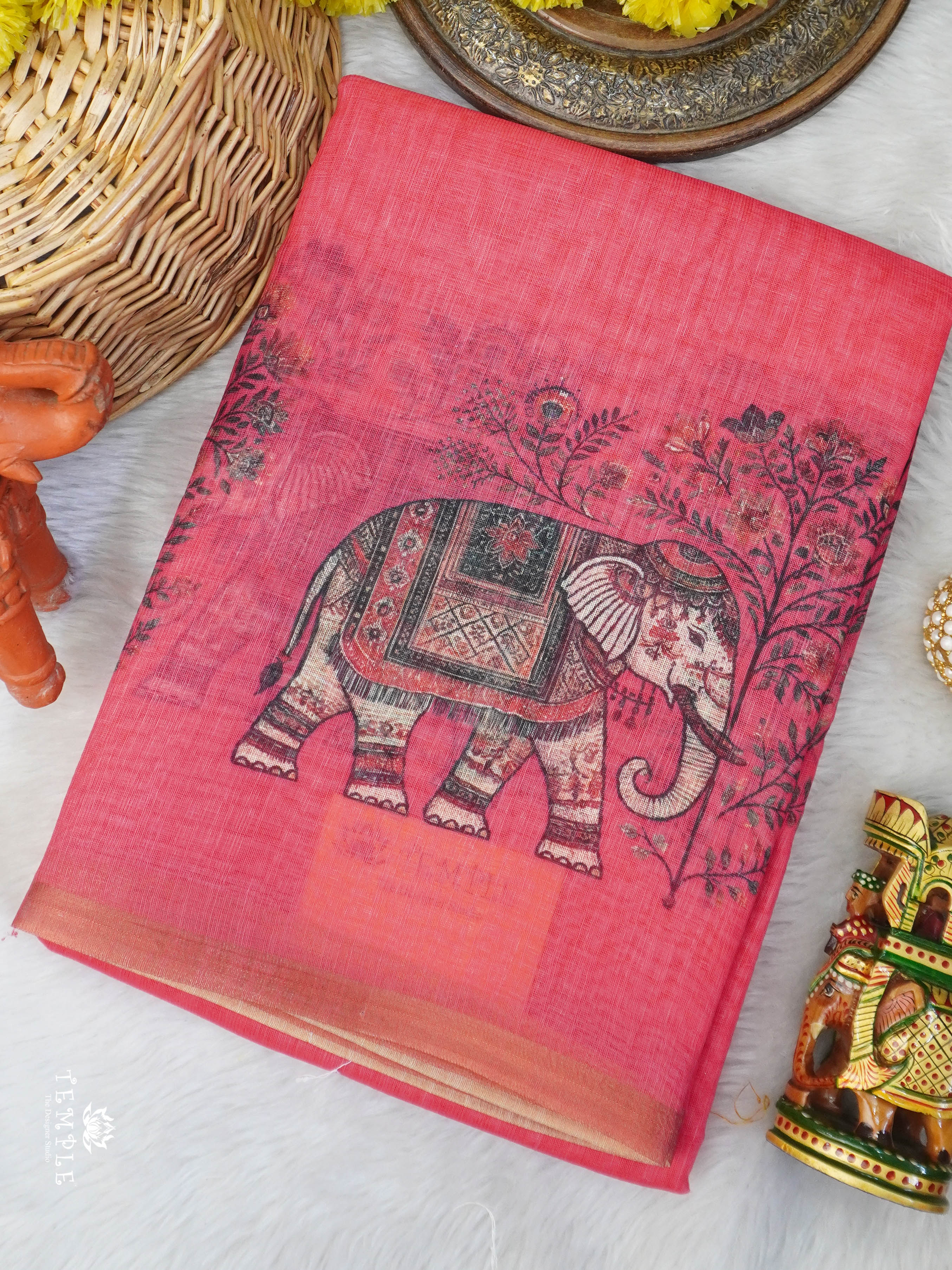 Linen Cotton Saree | TTDS3036