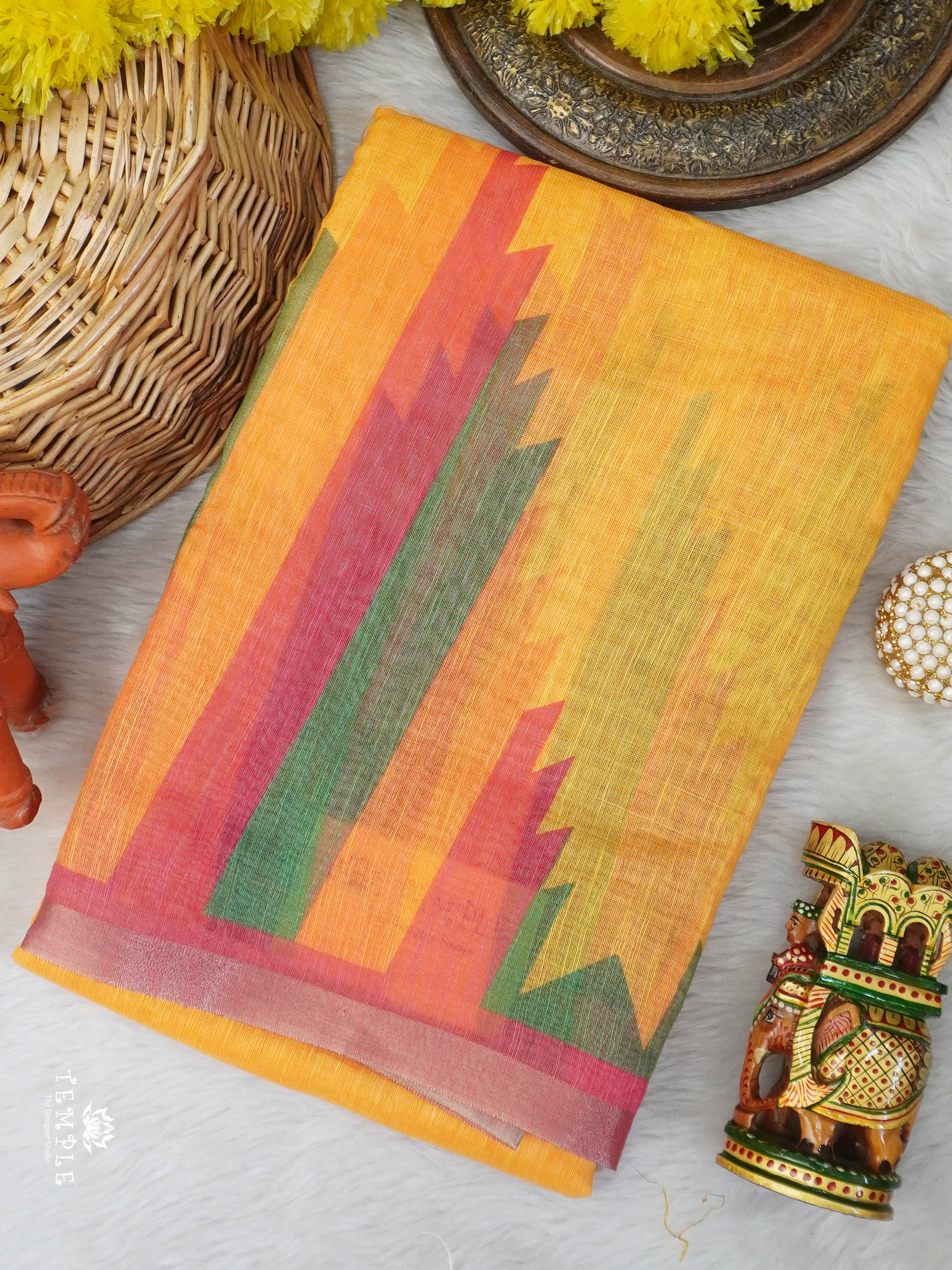 Linen Cotton Saree | TTDS3046