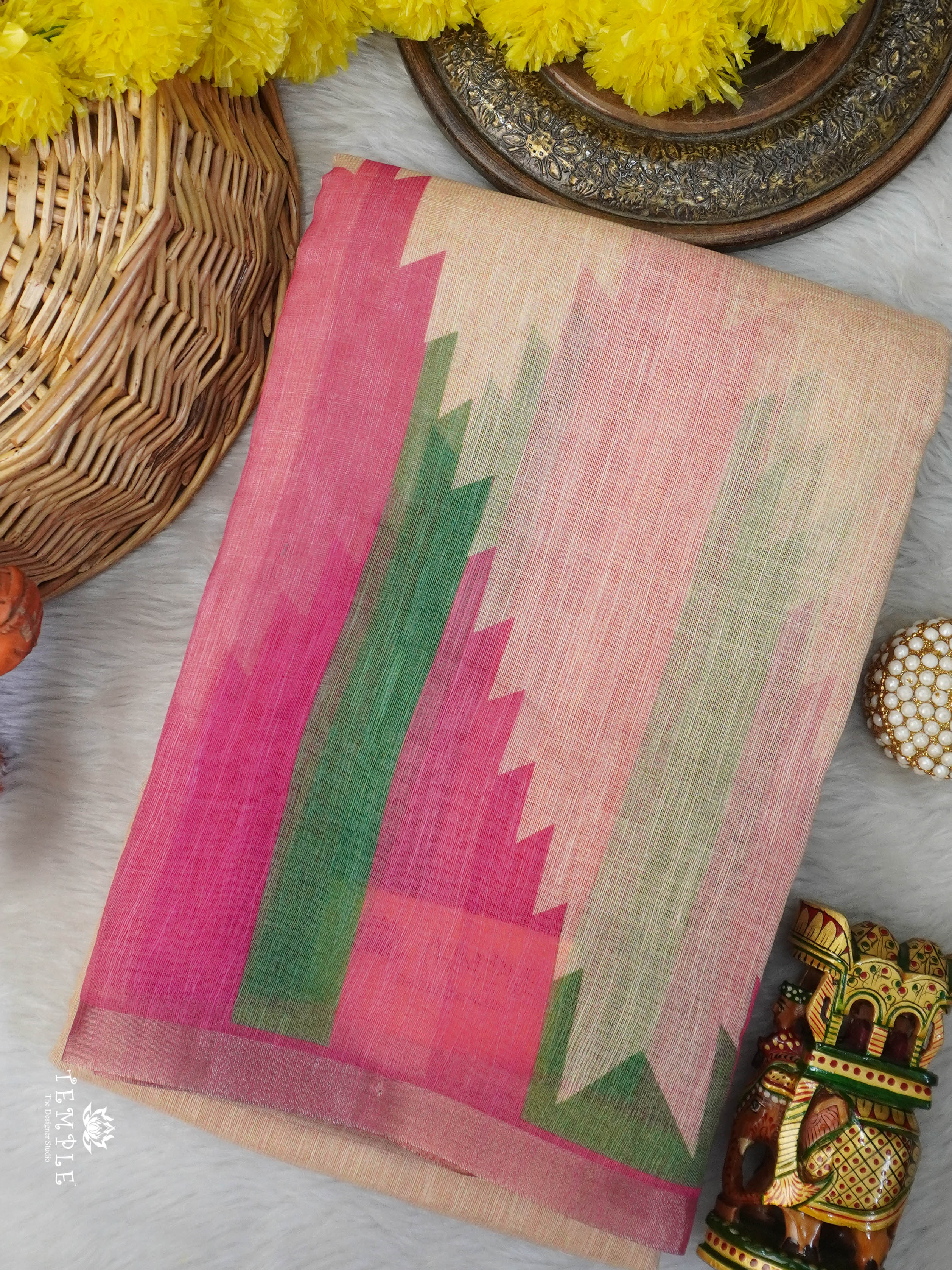 Linen Cotton Saree | TTDS3046