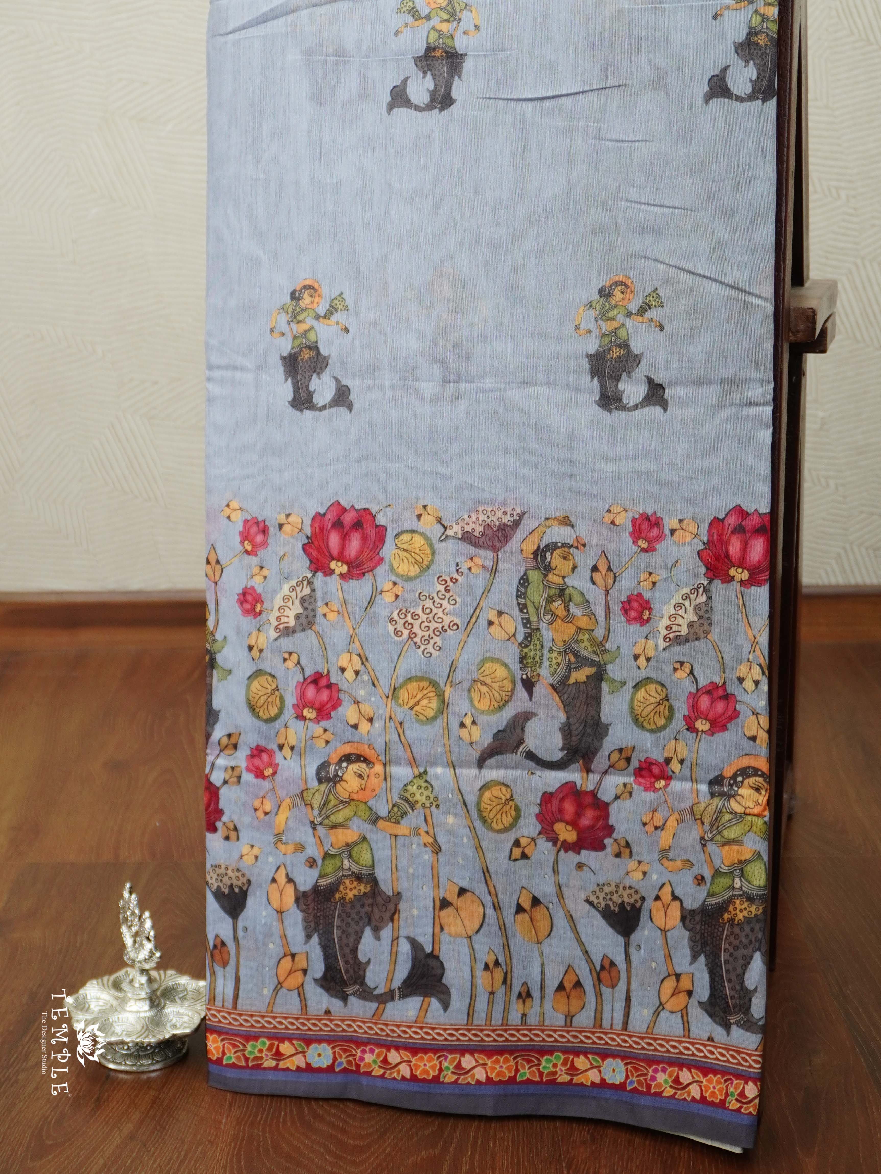Varnika Printed Chanderi Cotton Saree | TTDS2098