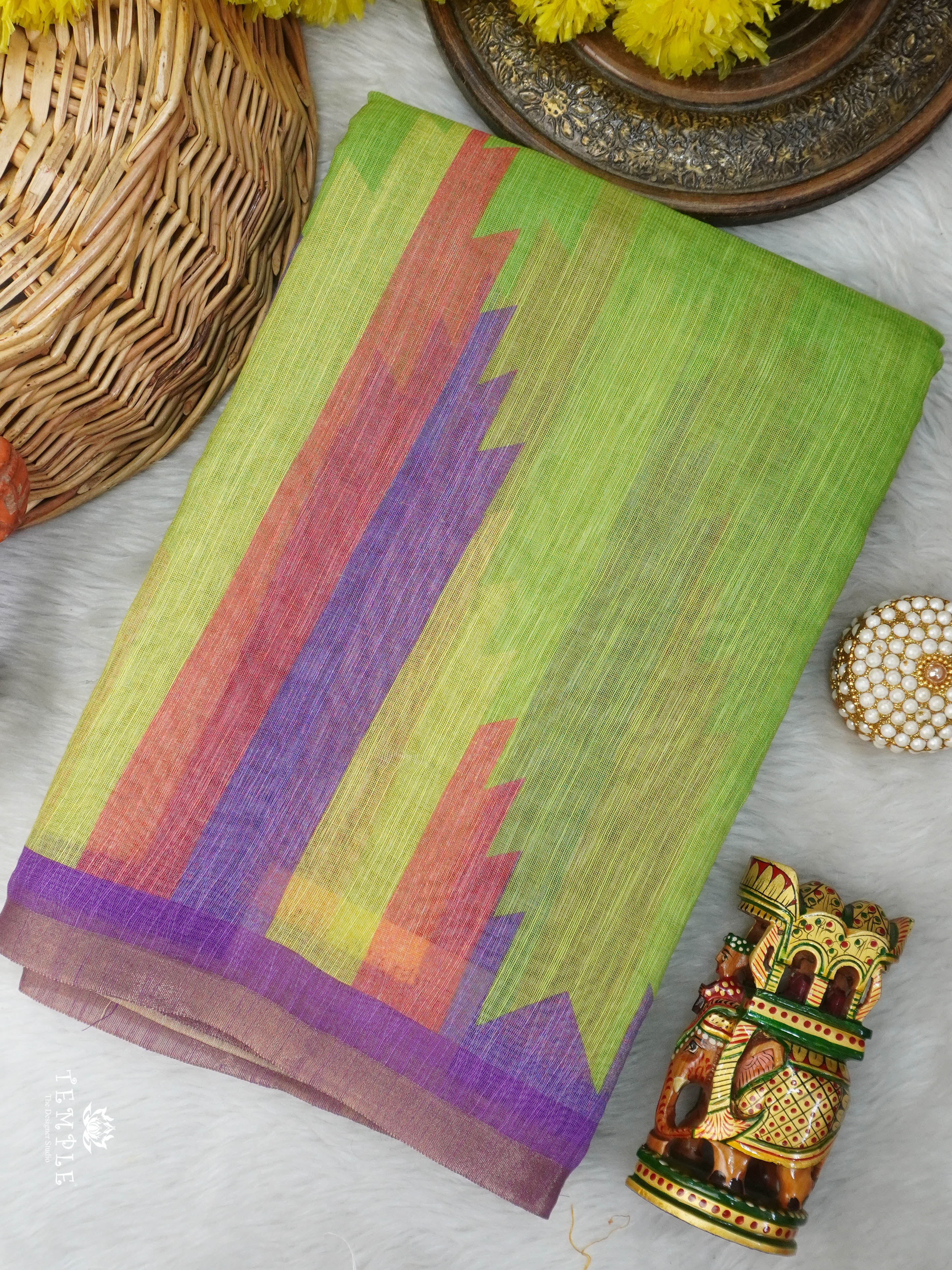 Linen Cotton Saree | TTDS3046