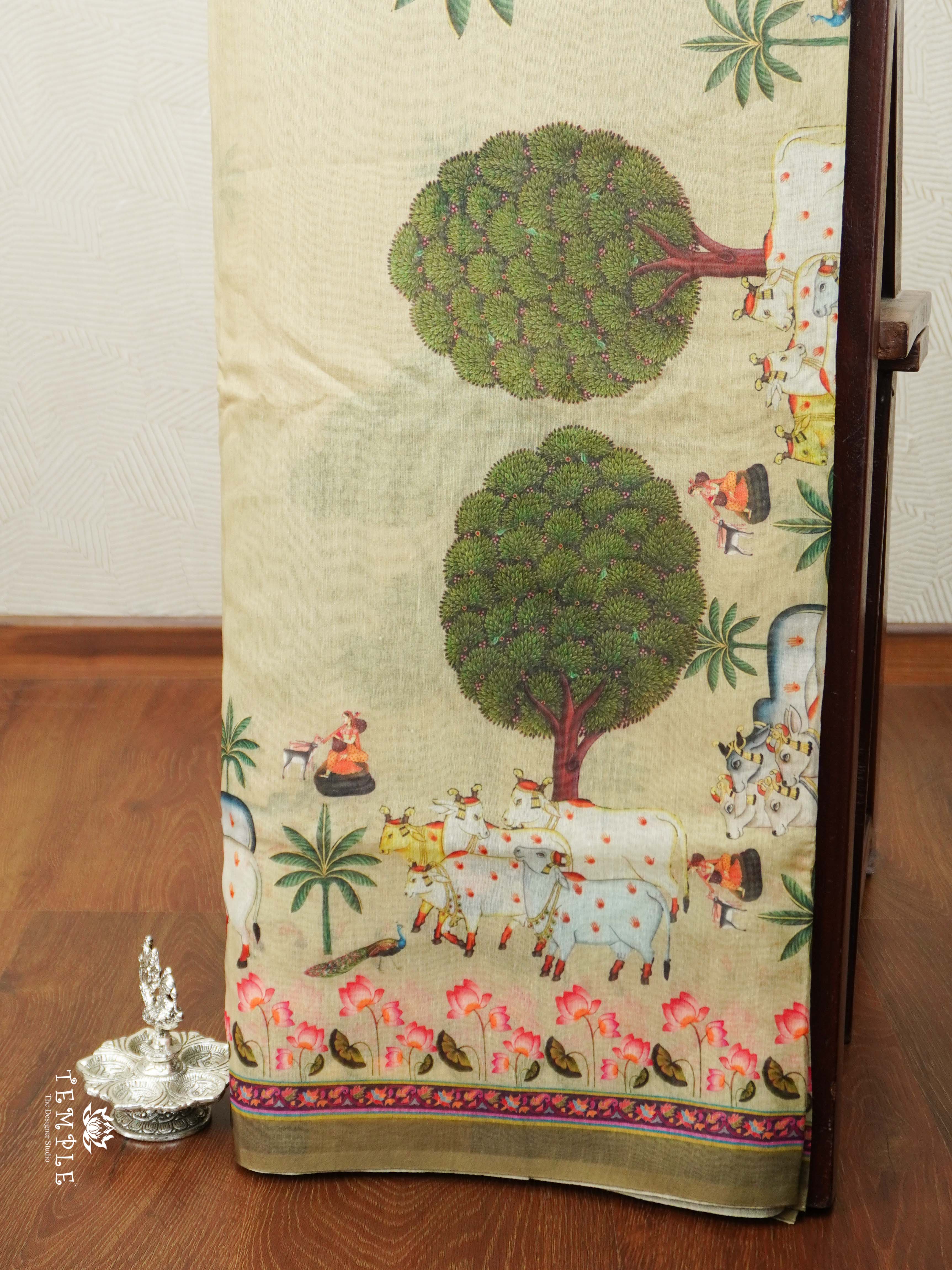 Varnika Printed Chanderi Cotton Saree | TTDS2098