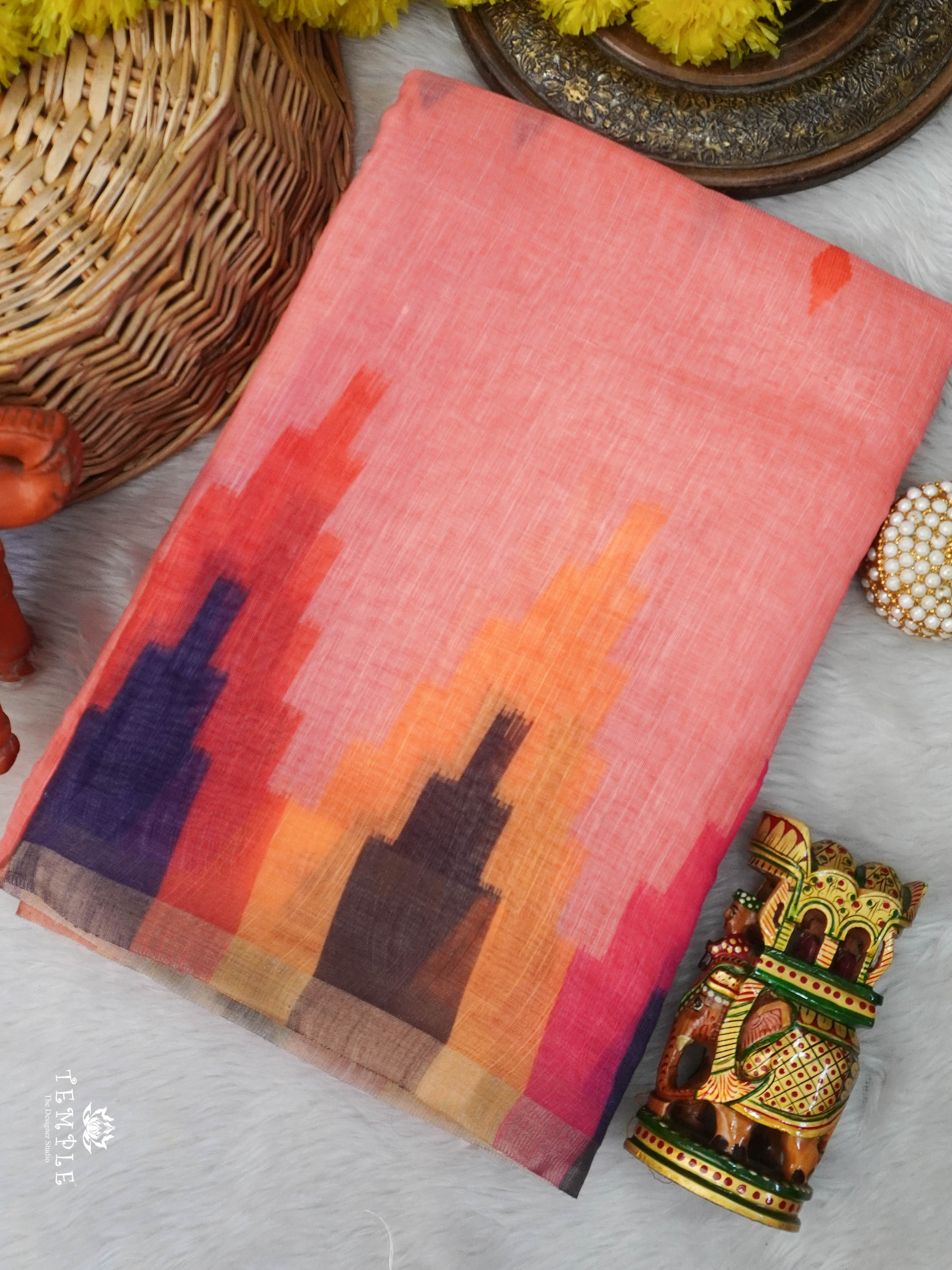 Linen Cotton Saree | TTDS3038